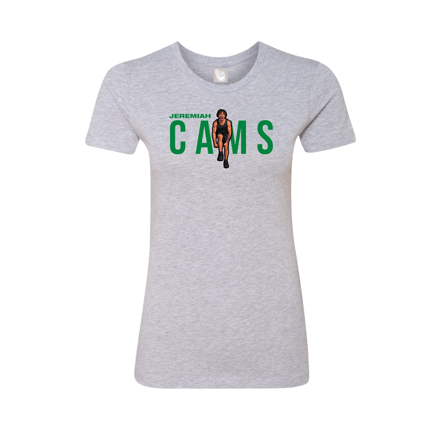 Fitted Women's Tee — Player Name in Grey