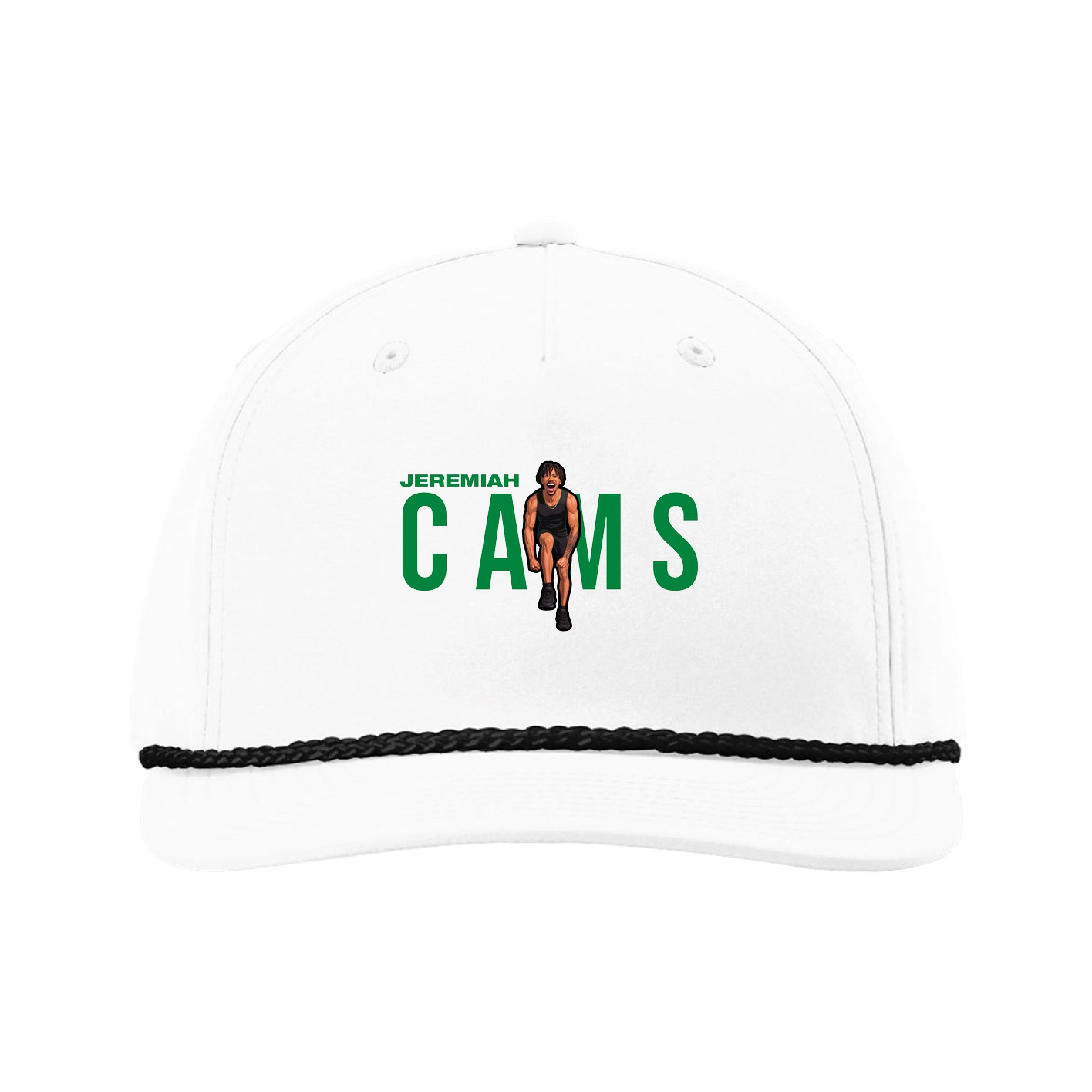 Five-Panel Classic Rope Cap — Player Name in White