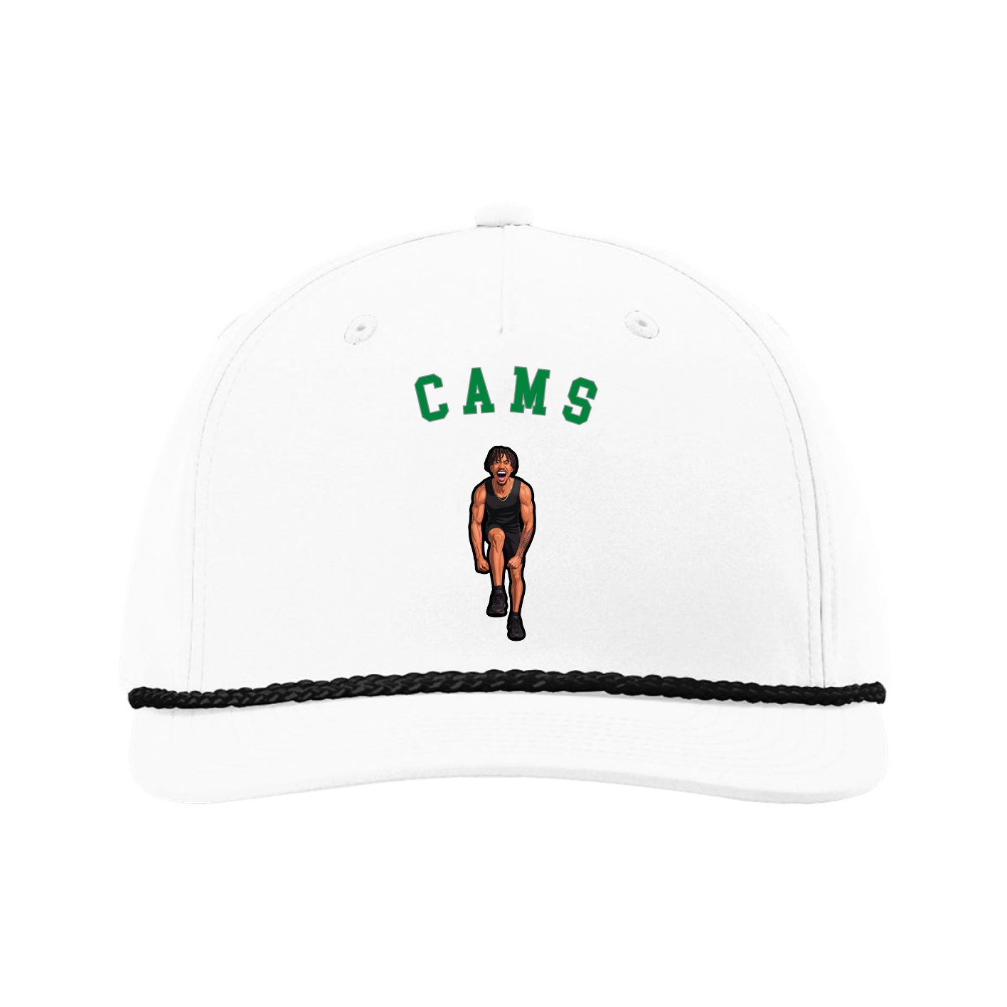 Five-Panel Classic Rope Cap — Shirsey Arch in White