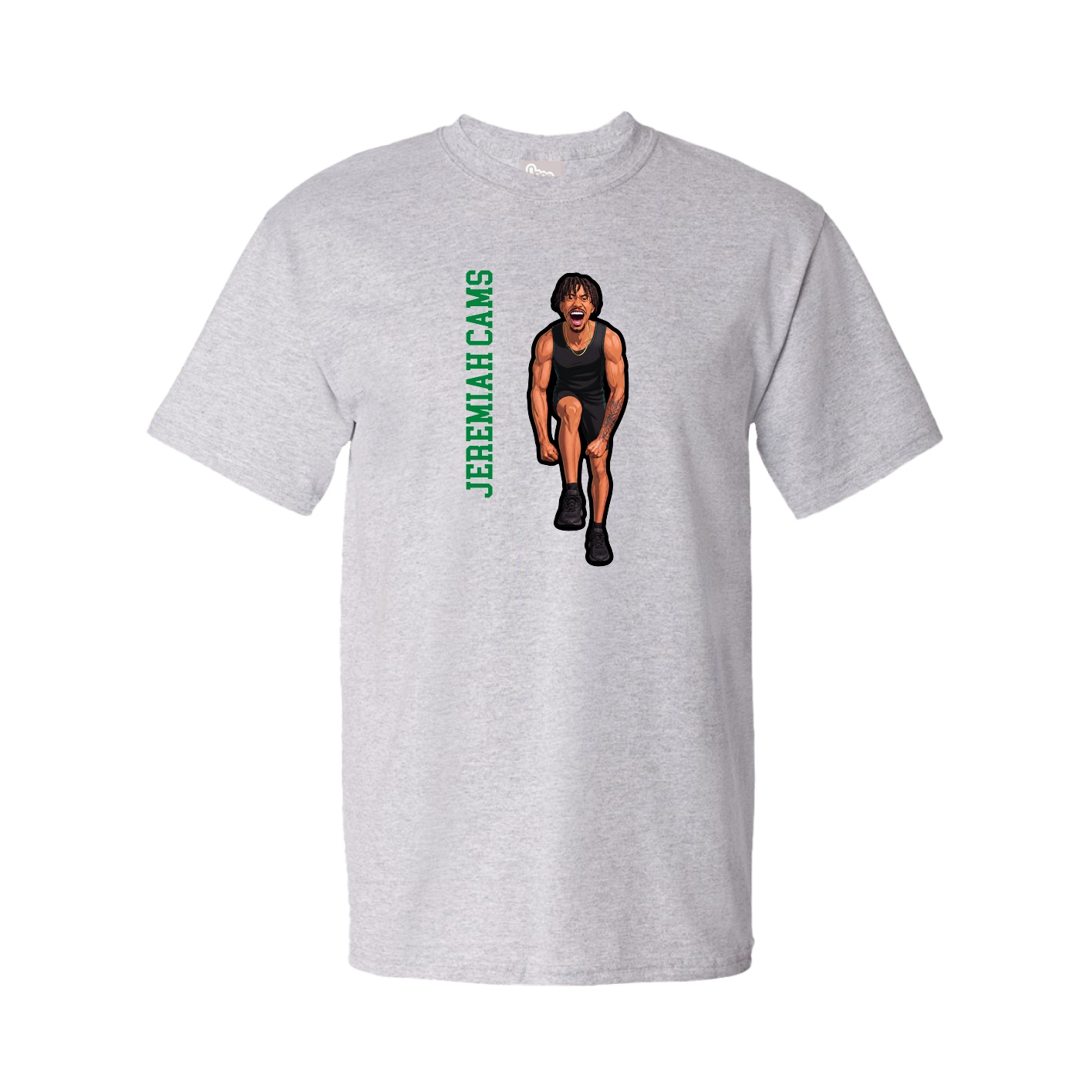 Tee — Name Vertical in Grey