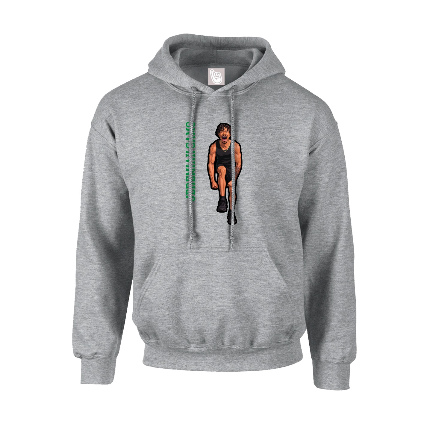 Hoodie — Name Vertical in Grey