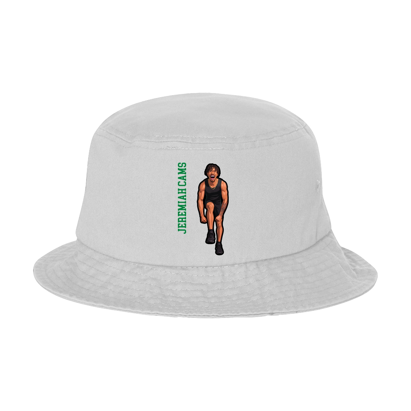 Bucket Cap — Name Vertical in White