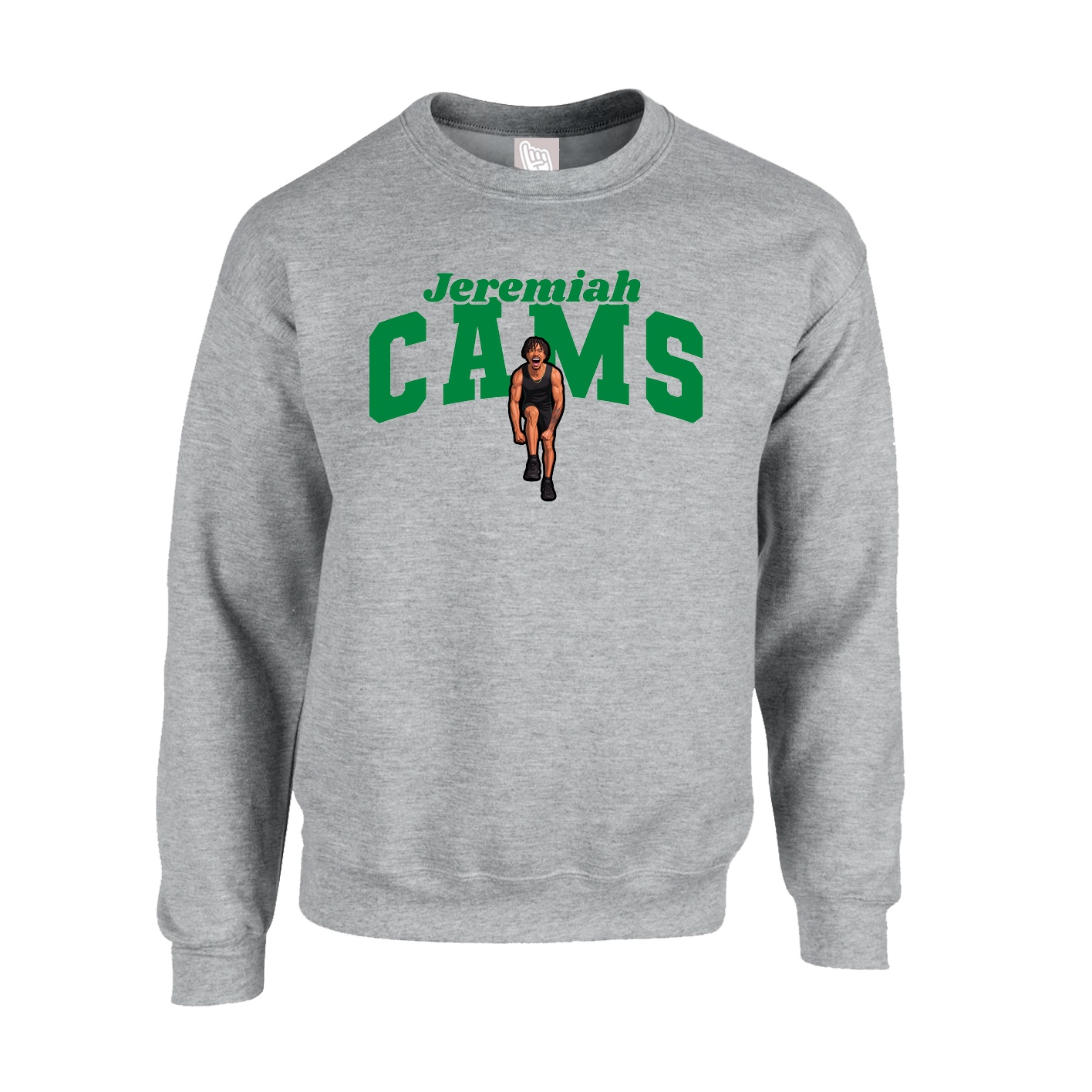 Fleece Crew — Signature Arch in Grey