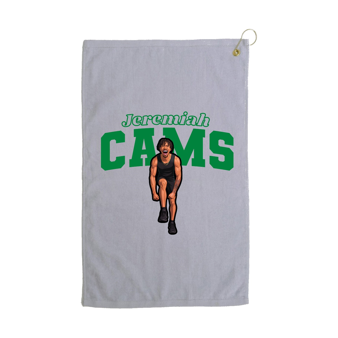 Golf Towel — Name Arch in Grey