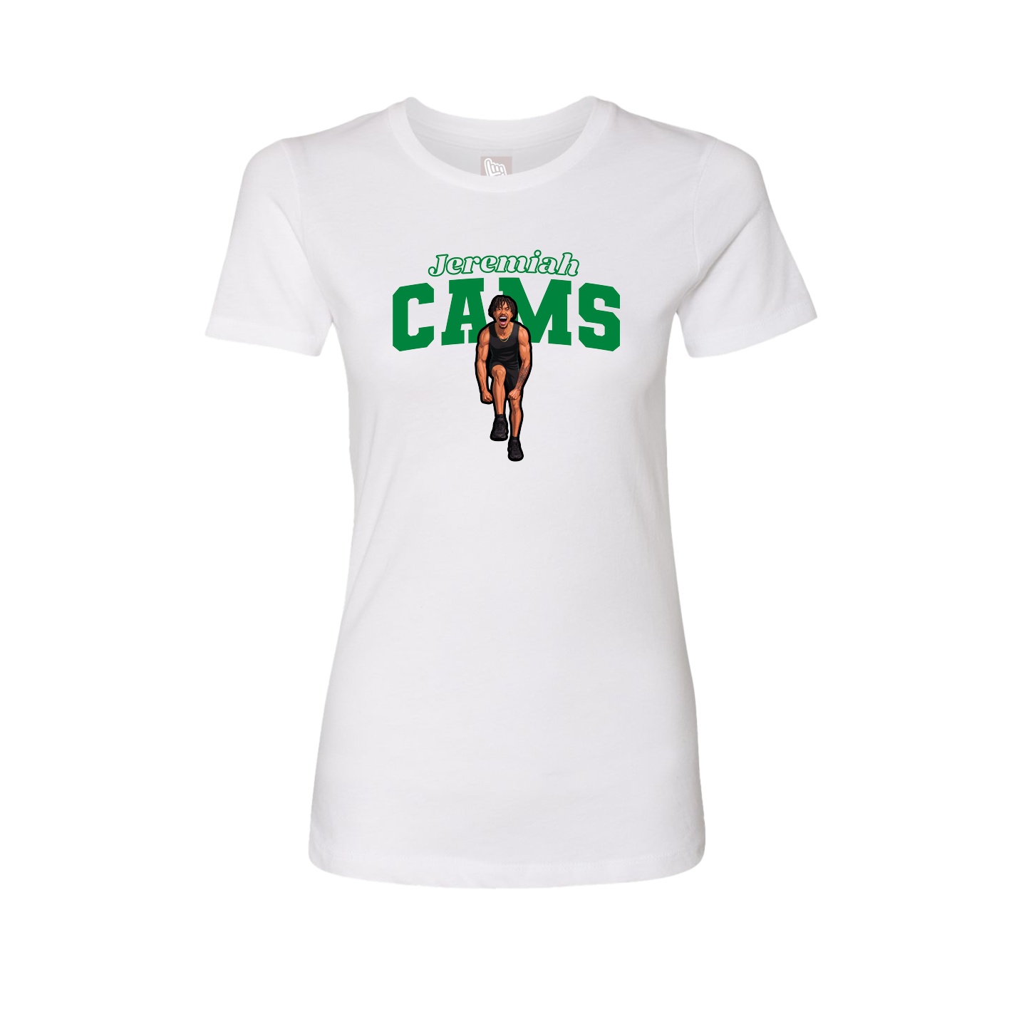 Fitted Women's Tee — Name Arch in White