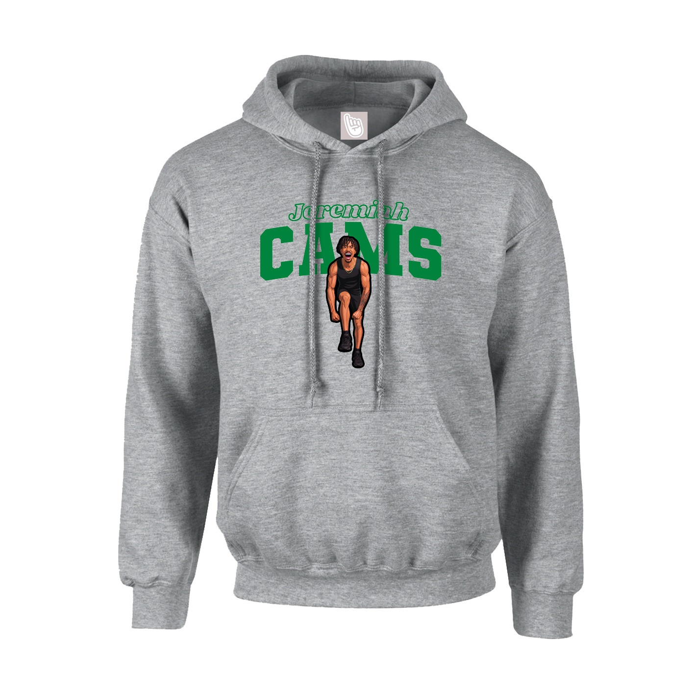 Youth Hoodie — Name Arch in Grey