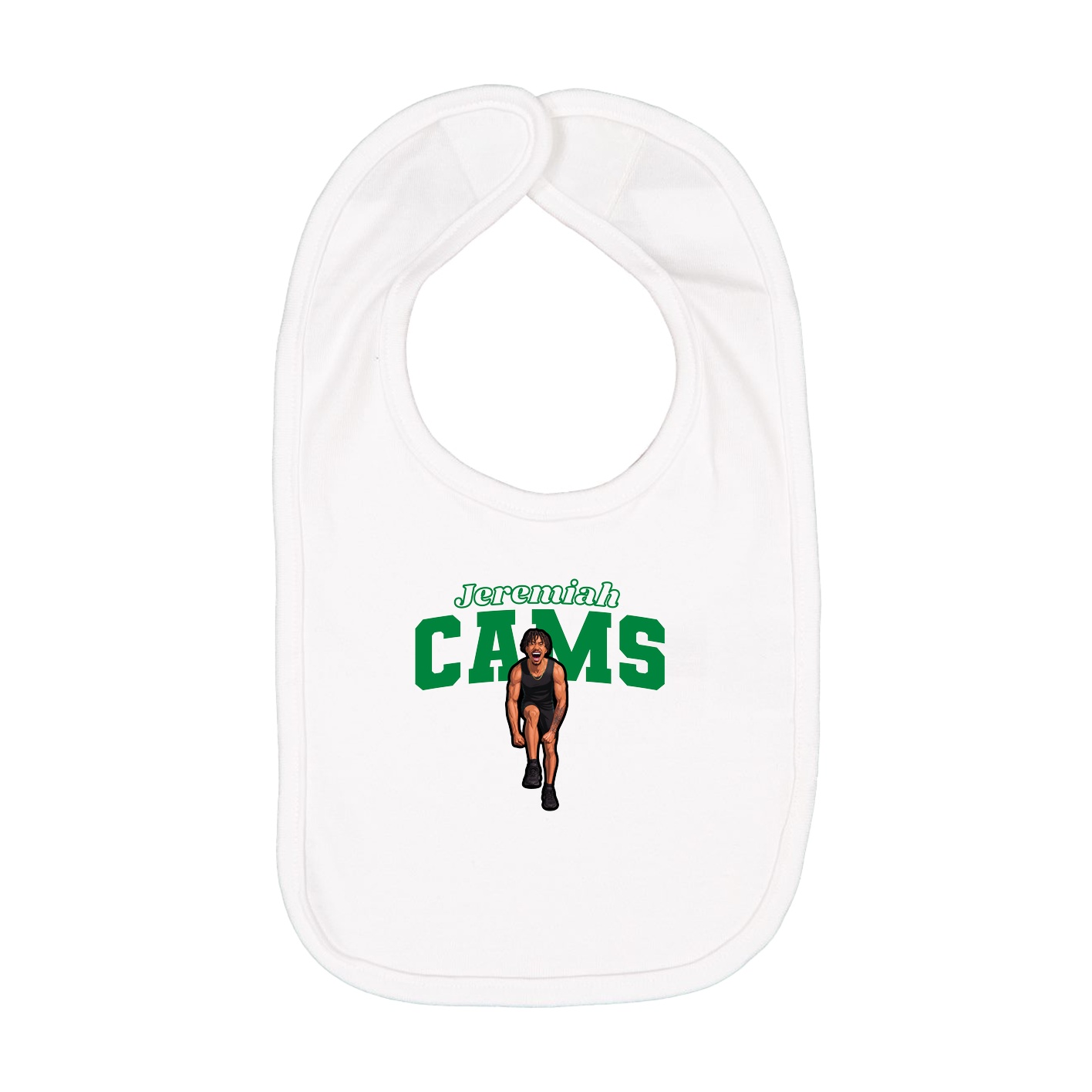 Infant Bib — Name Arch in White