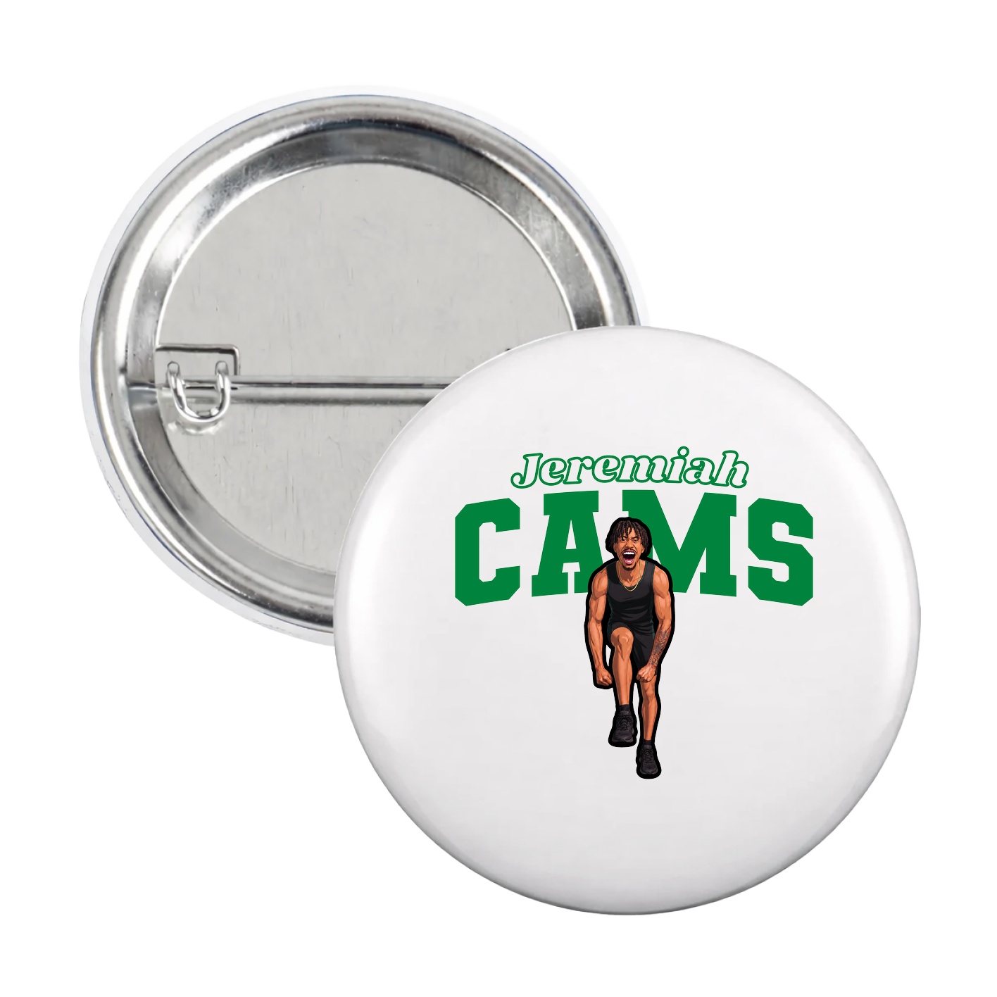 Game Day Button — Name Arch in White