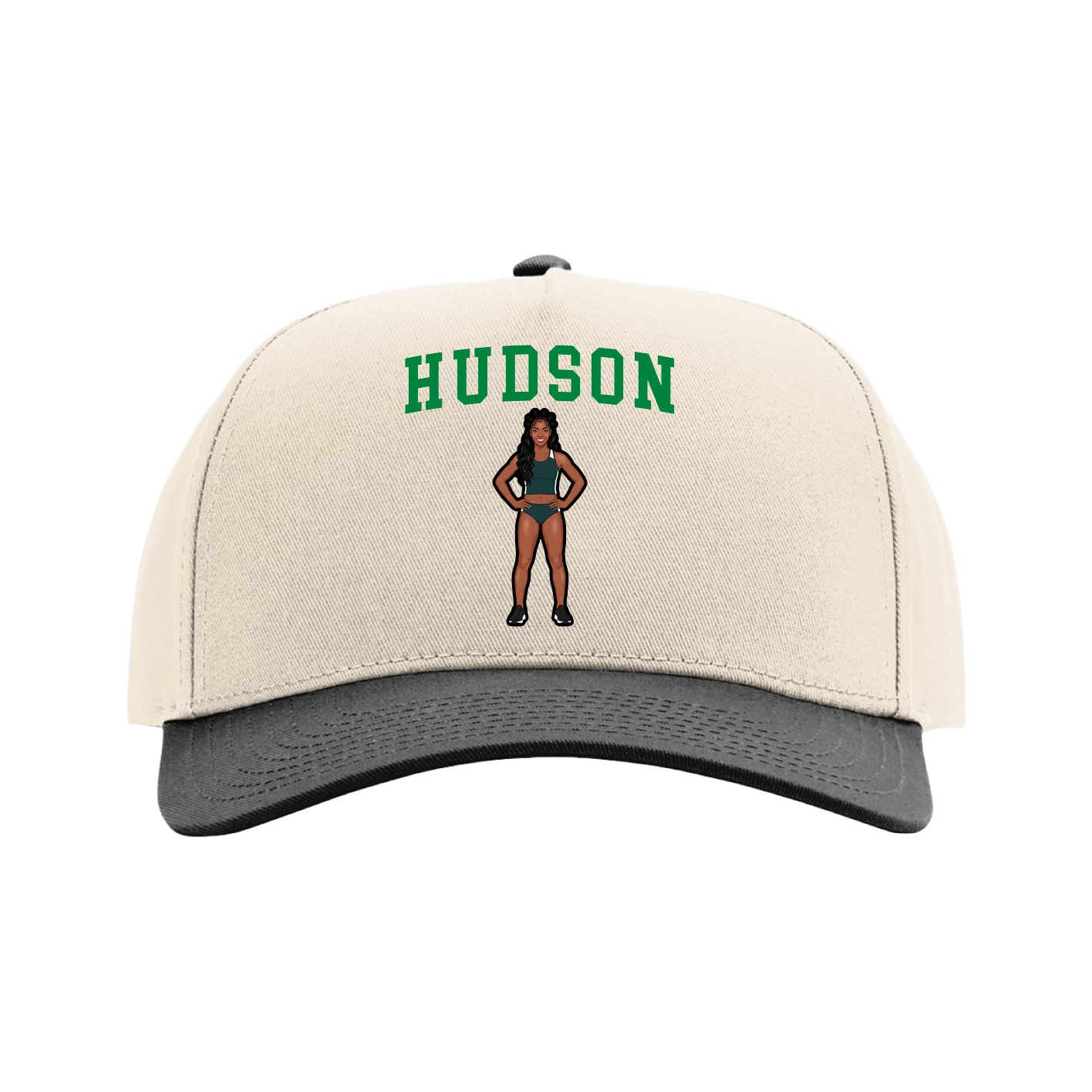 Full Fabric Five-Panel Champ Cap — Shirsey in Cream/Black