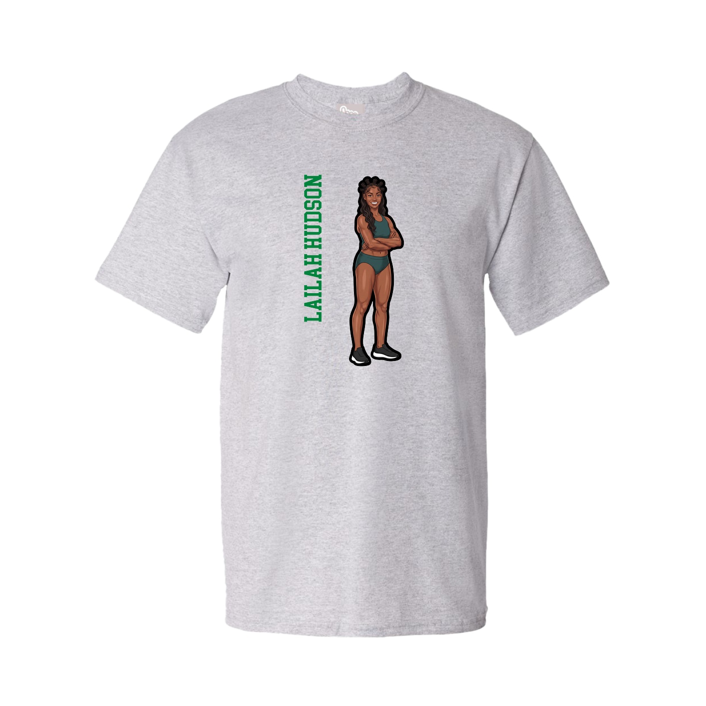 Youth Tee — Name Vertical in Grey