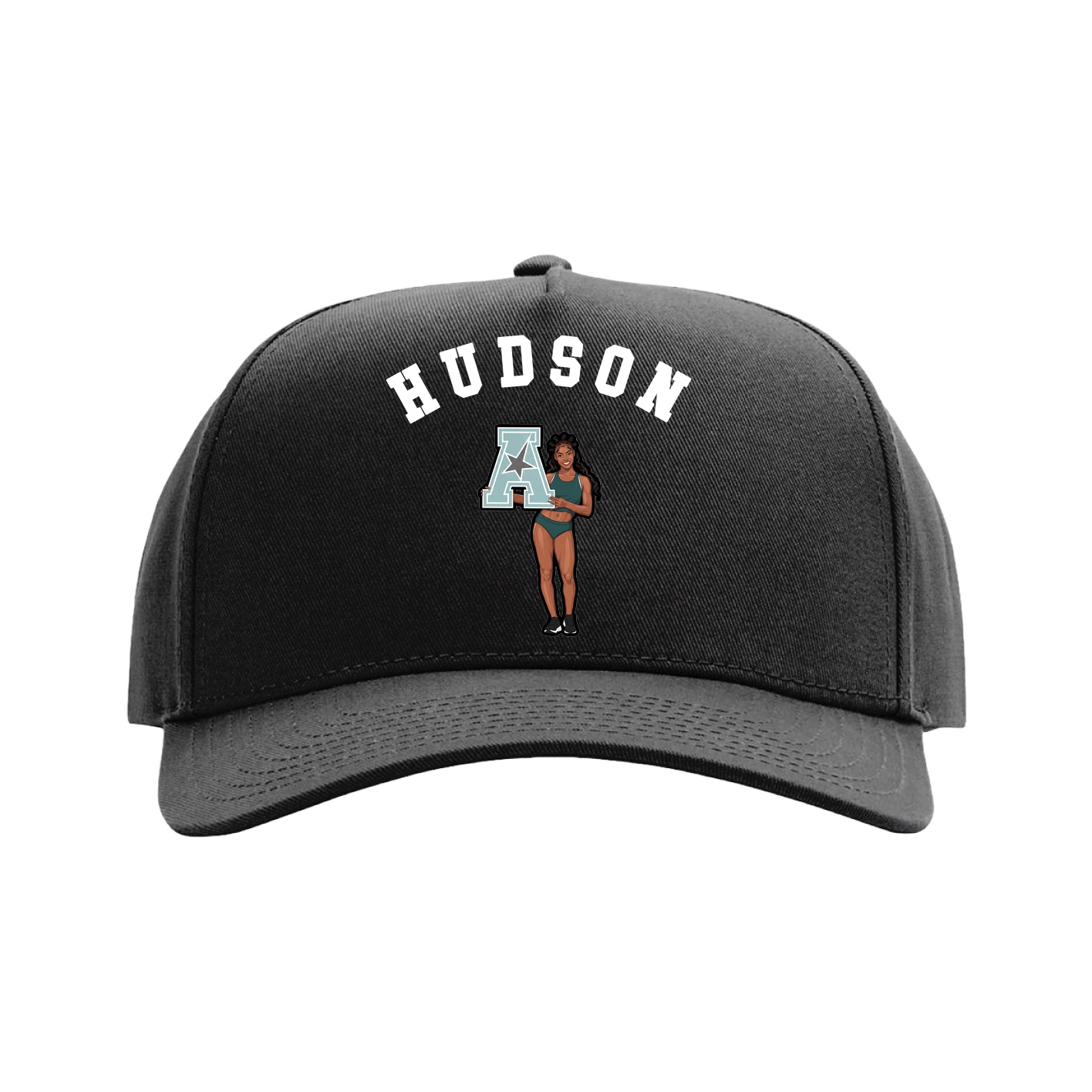 Full Fabric Five-Panel Champ Cap — Shirsey Arch in Black