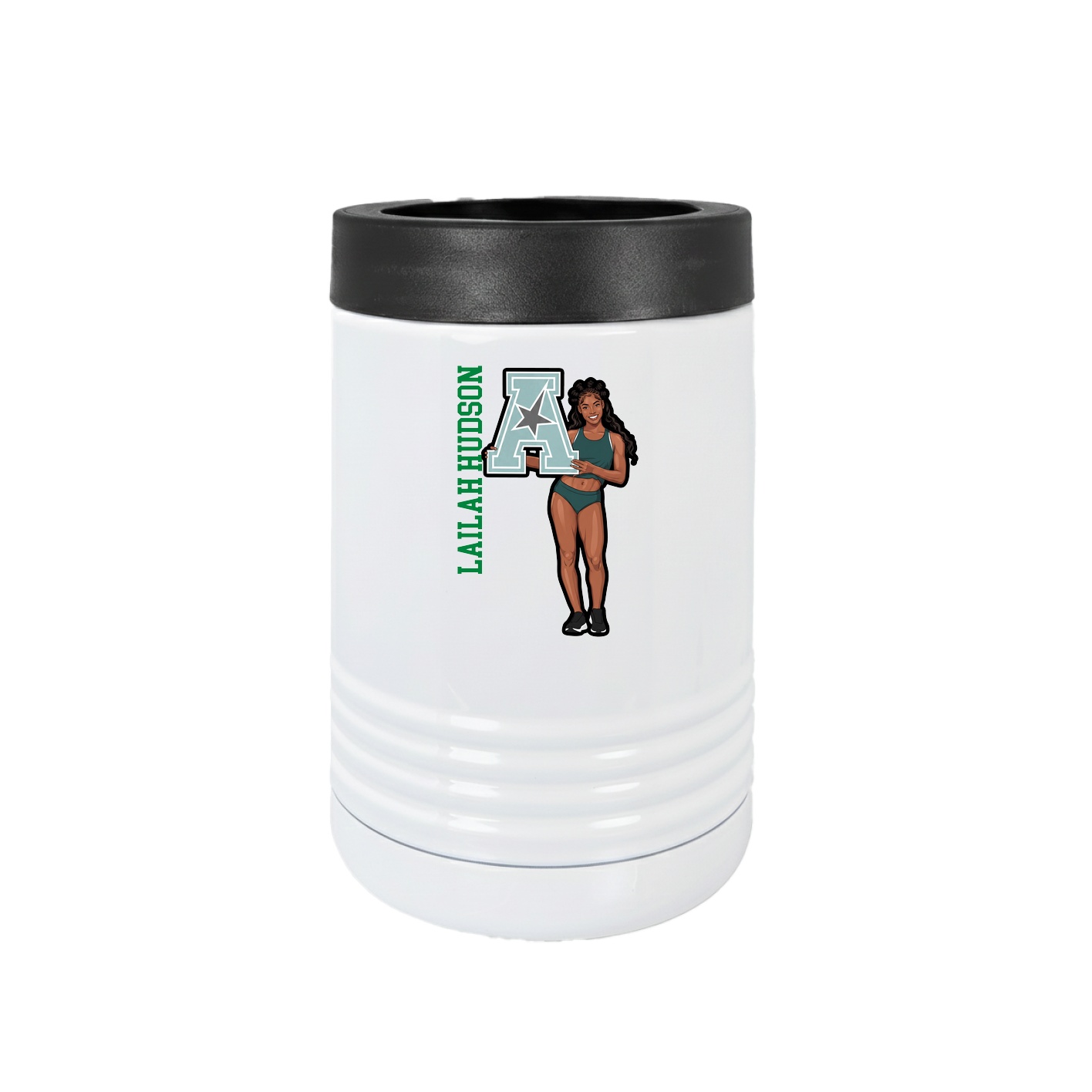 Beverage Holder — Name Vertical in White