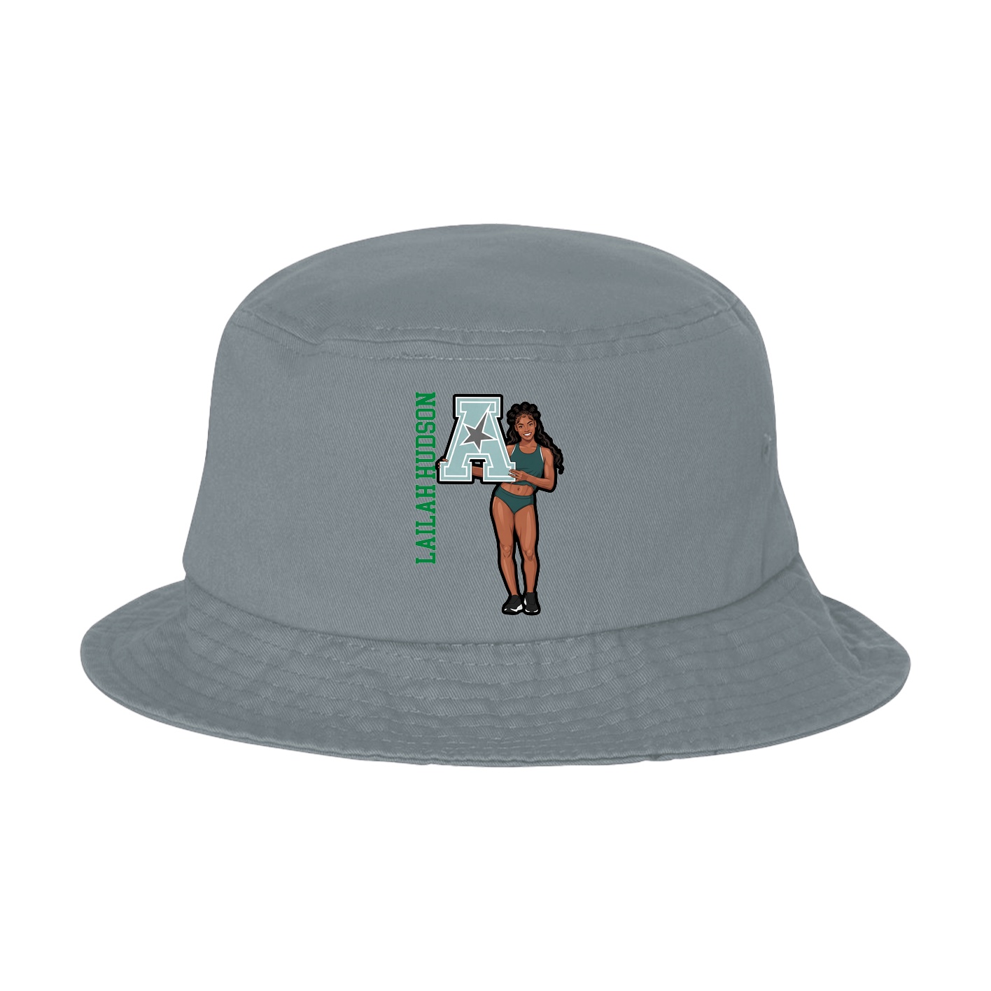 Bucket Cap — Name Vertical in Grey