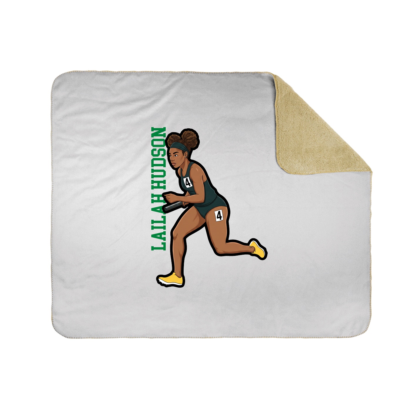 Throw Blanket — Name Vertical in White