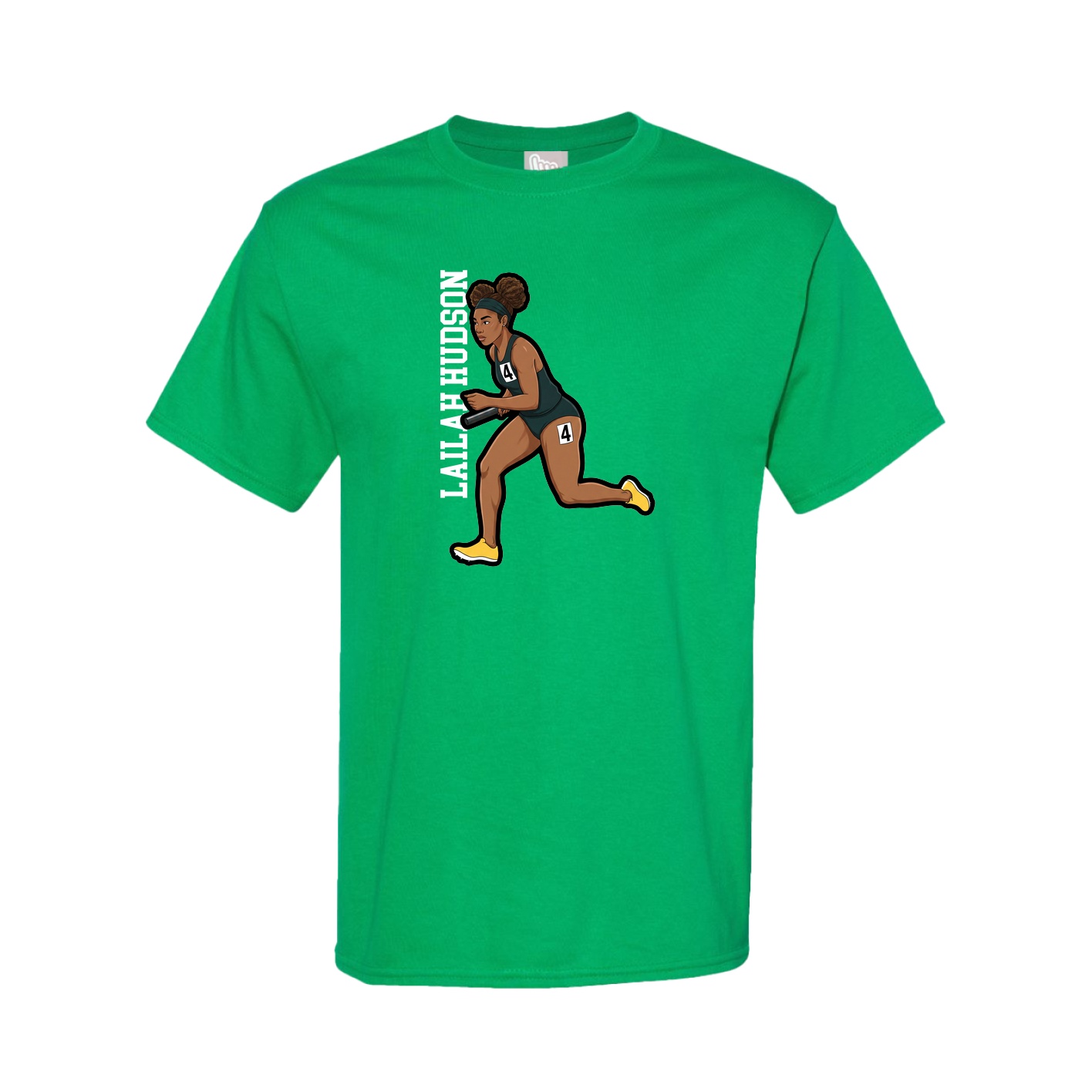 Tee — Name Vertical in Green