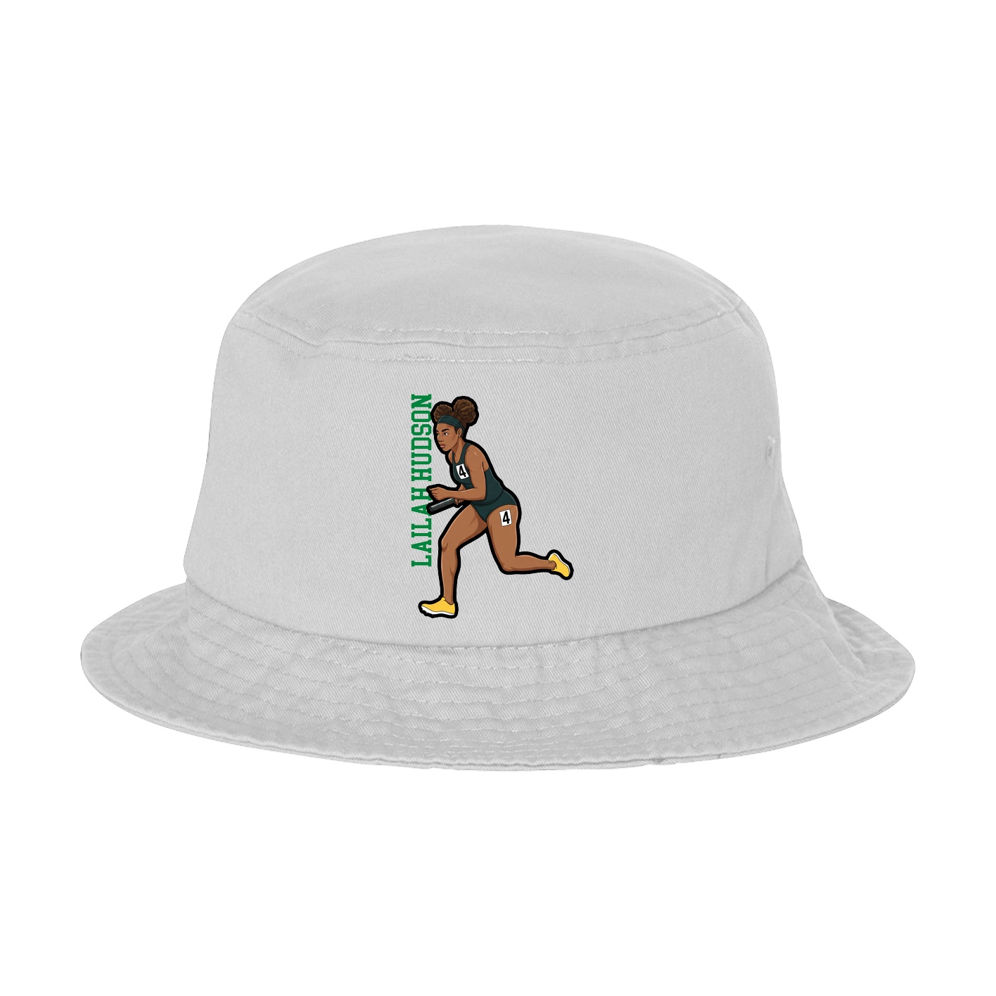 Bucket Cap — Name Vertical in White
