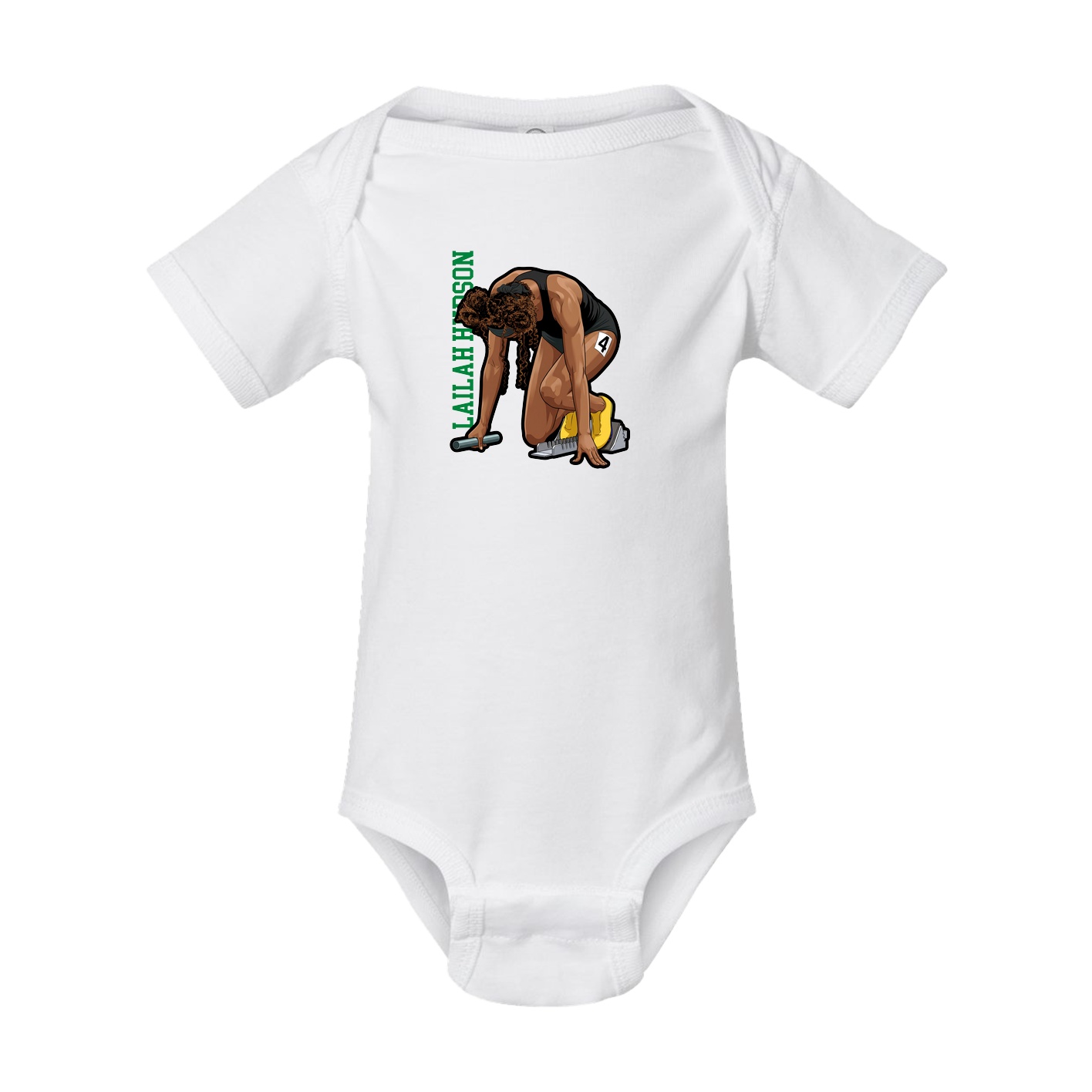 Baby Onesie — Name Vertical in White
