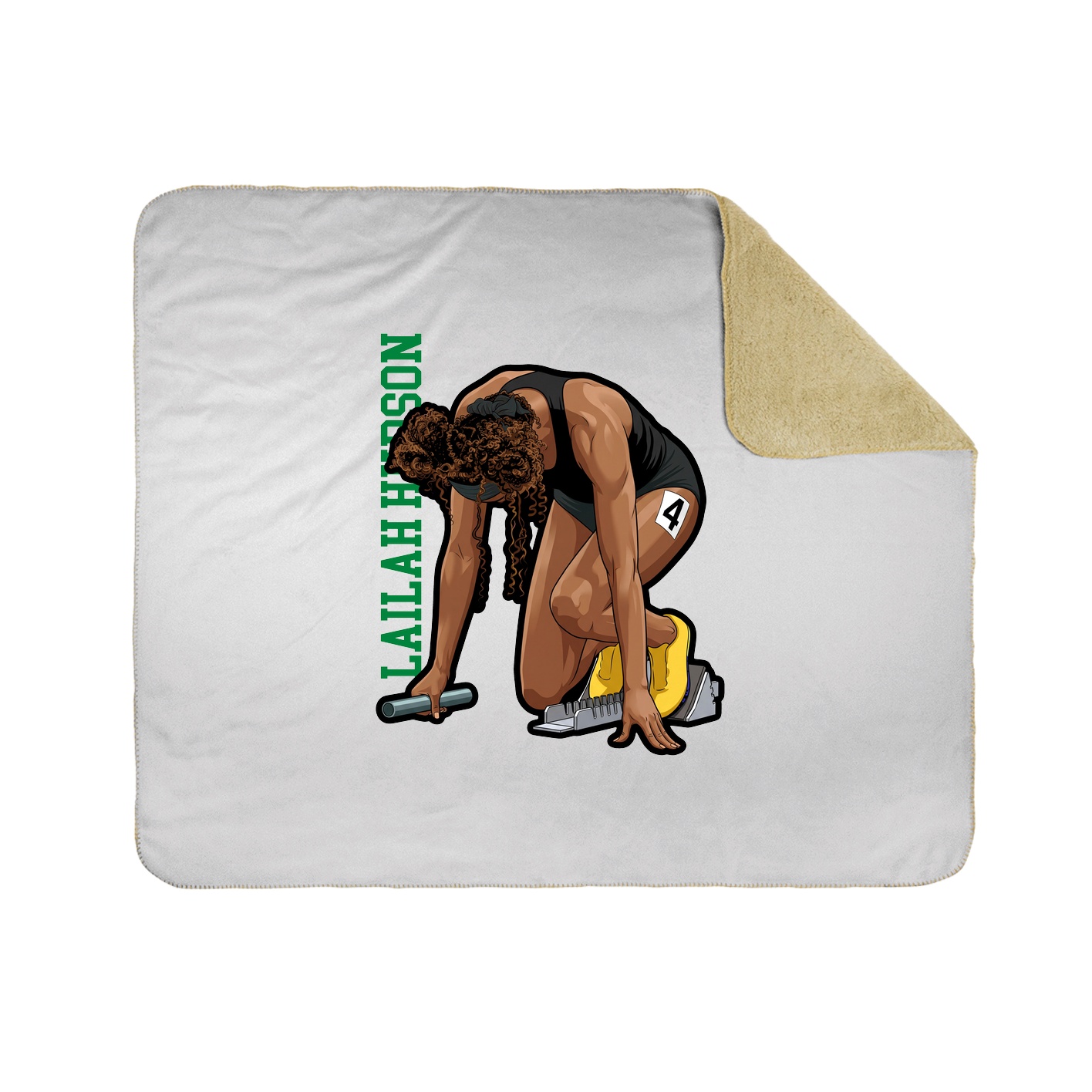 Throw Blanket — Name Vertical in White