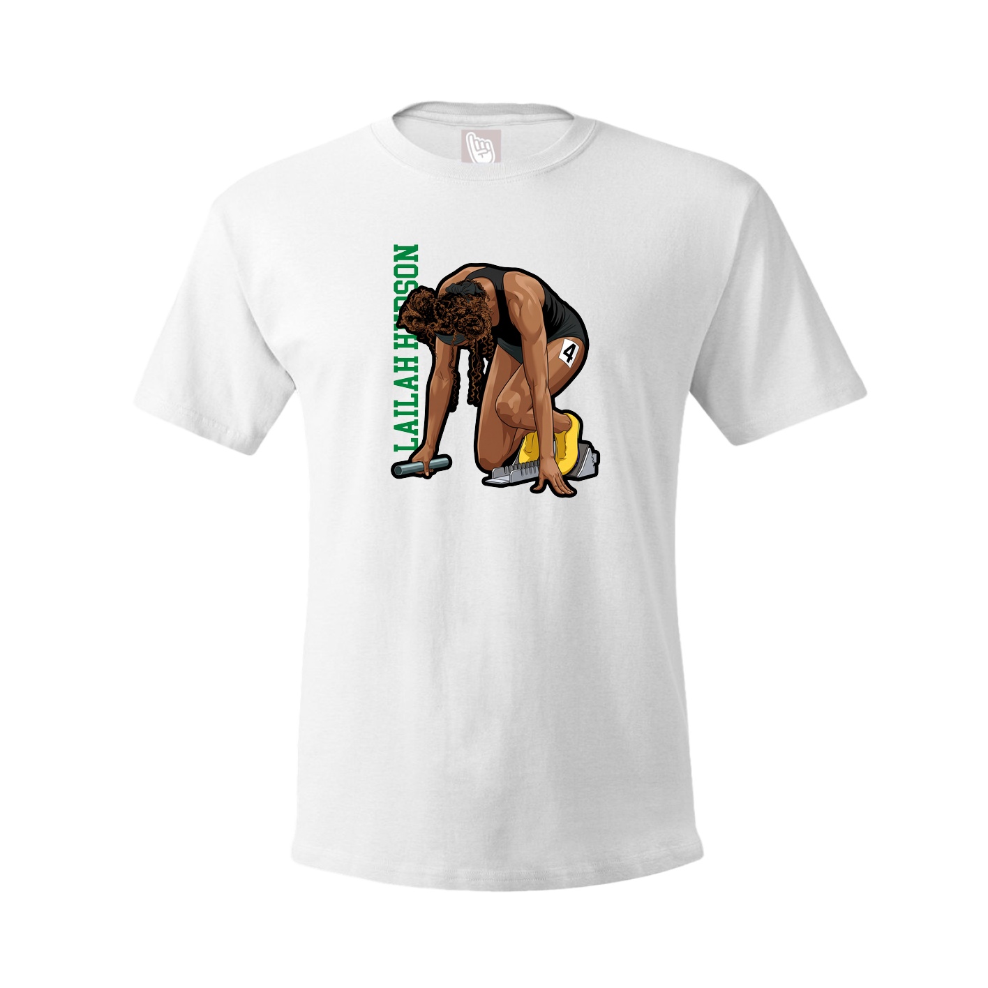 Youth Tee — Name Vertical in White