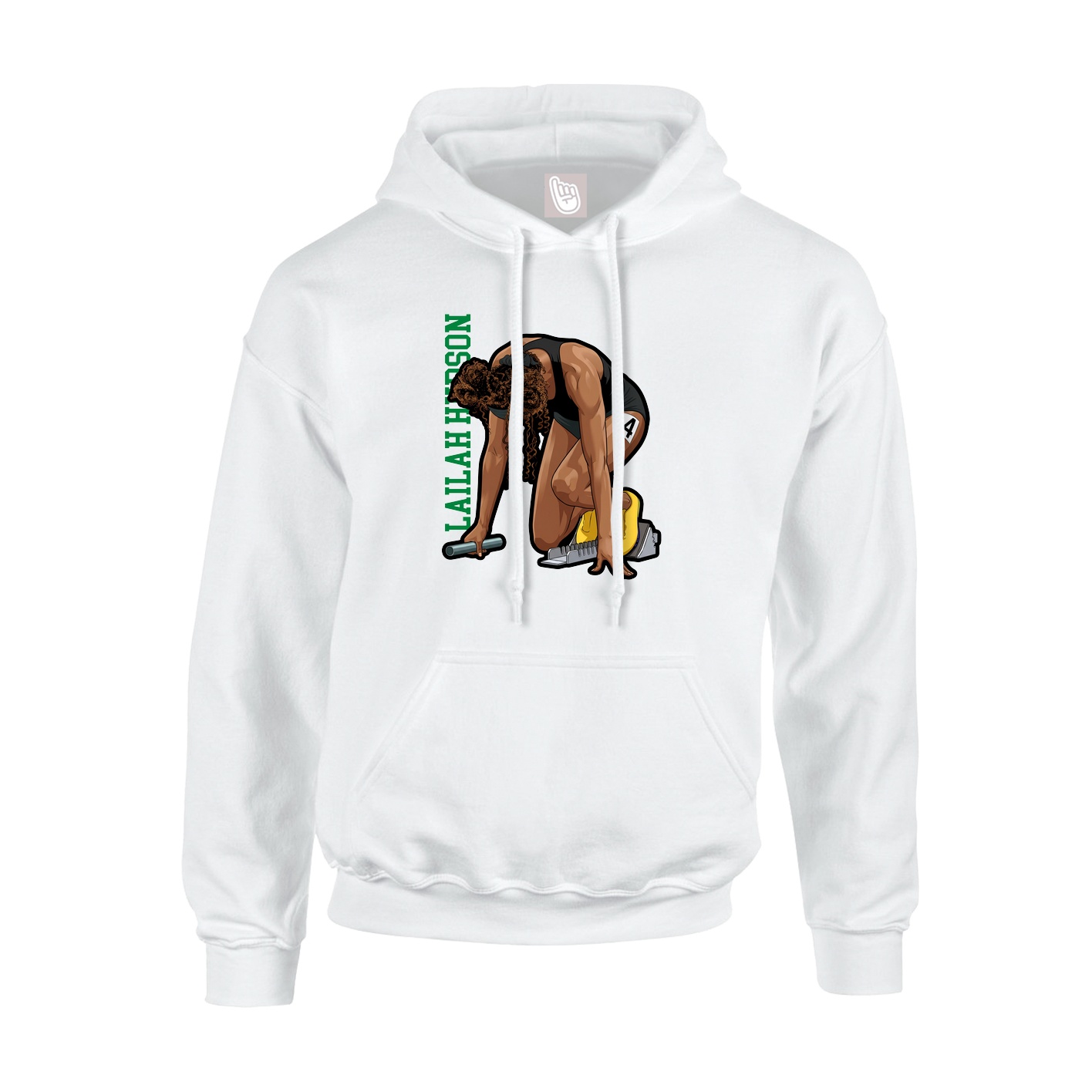 Hoodie — Name Vertical in White