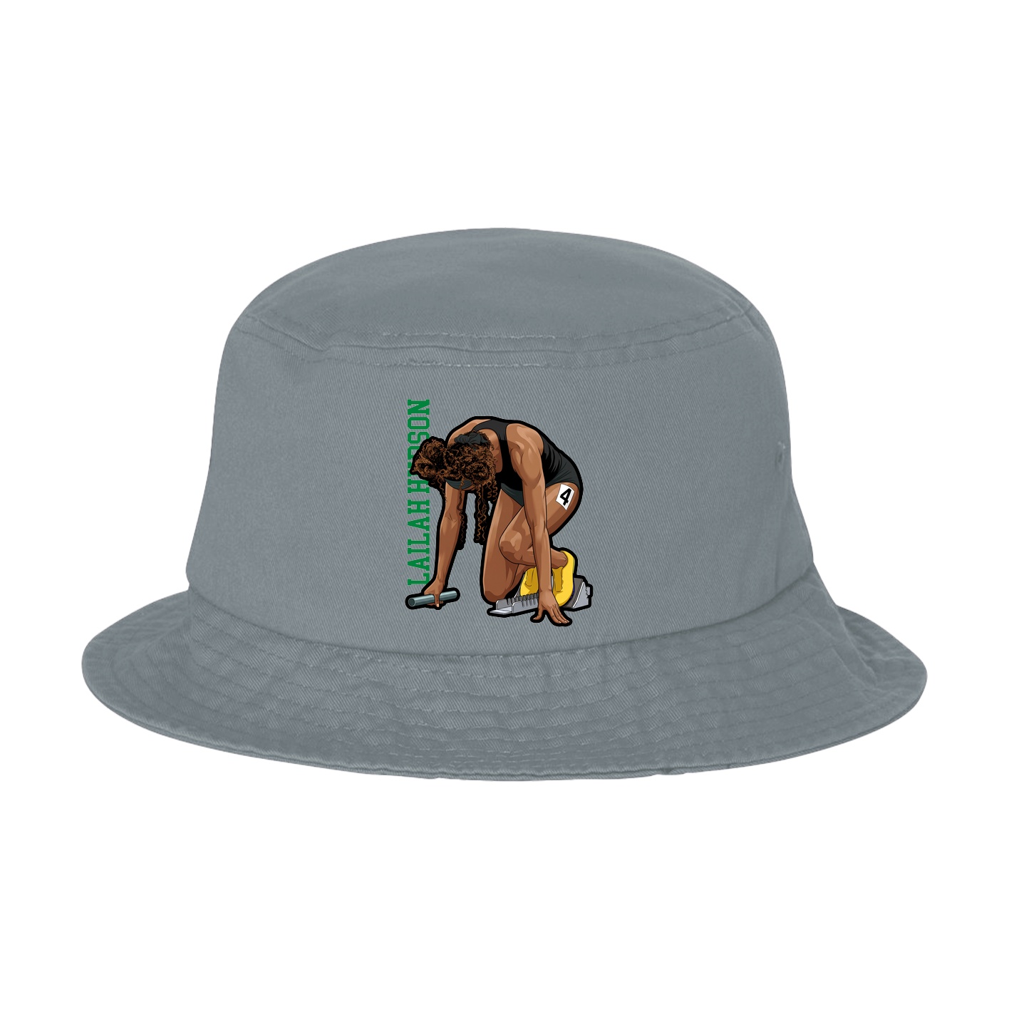 Bucket Cap — Name Vertical in Grey