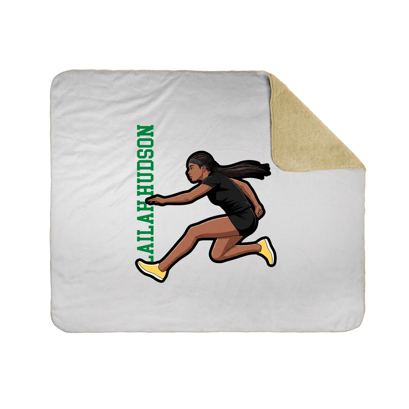 Throw Blanket — Name Vertical in White