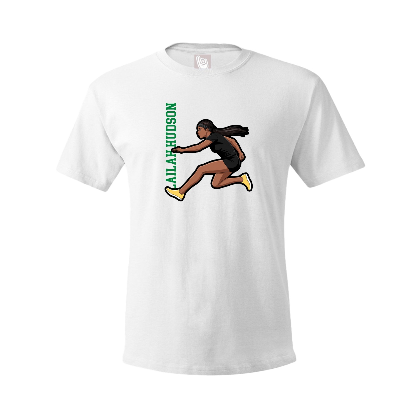 Youth Tee — Name Vertical in White