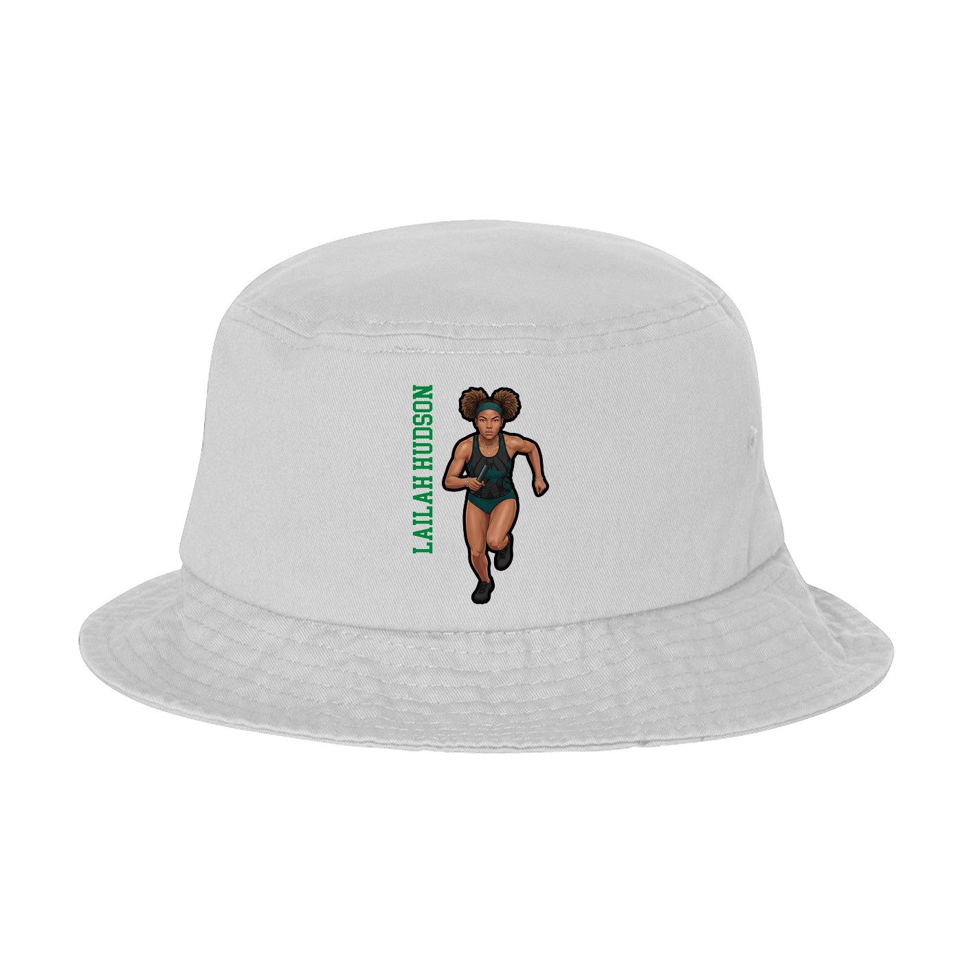 Bucket Cap — Name Vertical in White