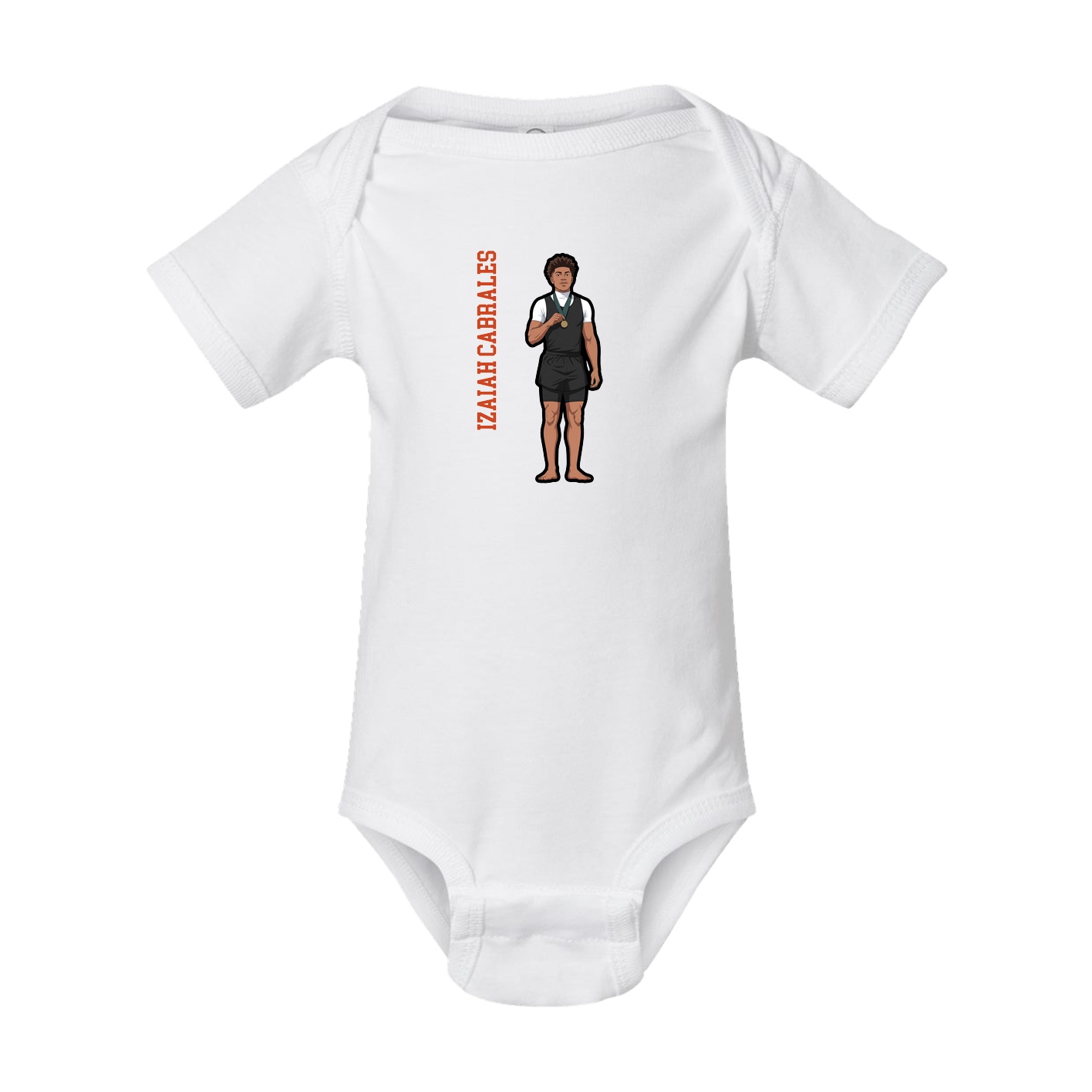 Baby Onesie — Name Vertical in White