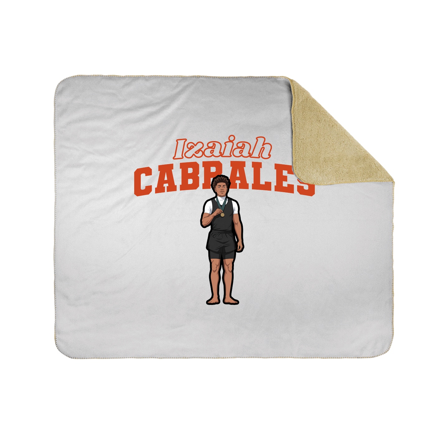 Throw Blanket — Name Arch in White