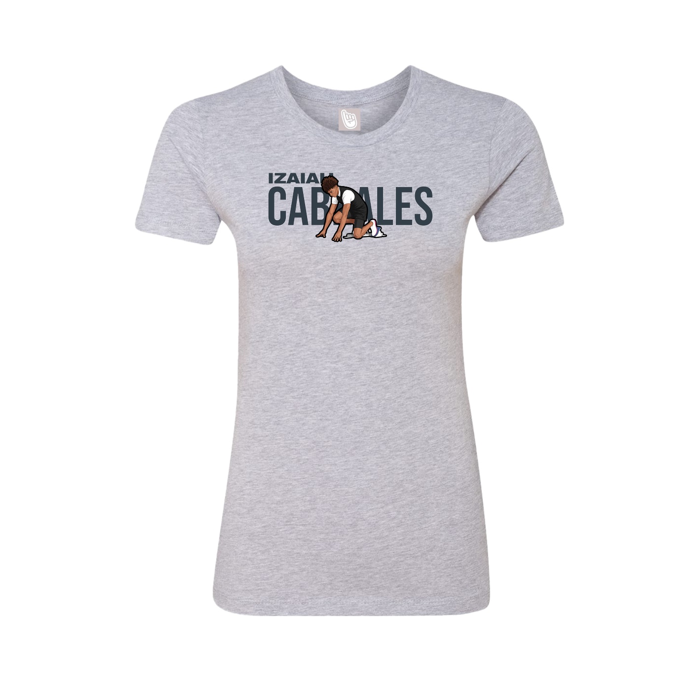 Fitted Women's Tee — Player Name in Grey