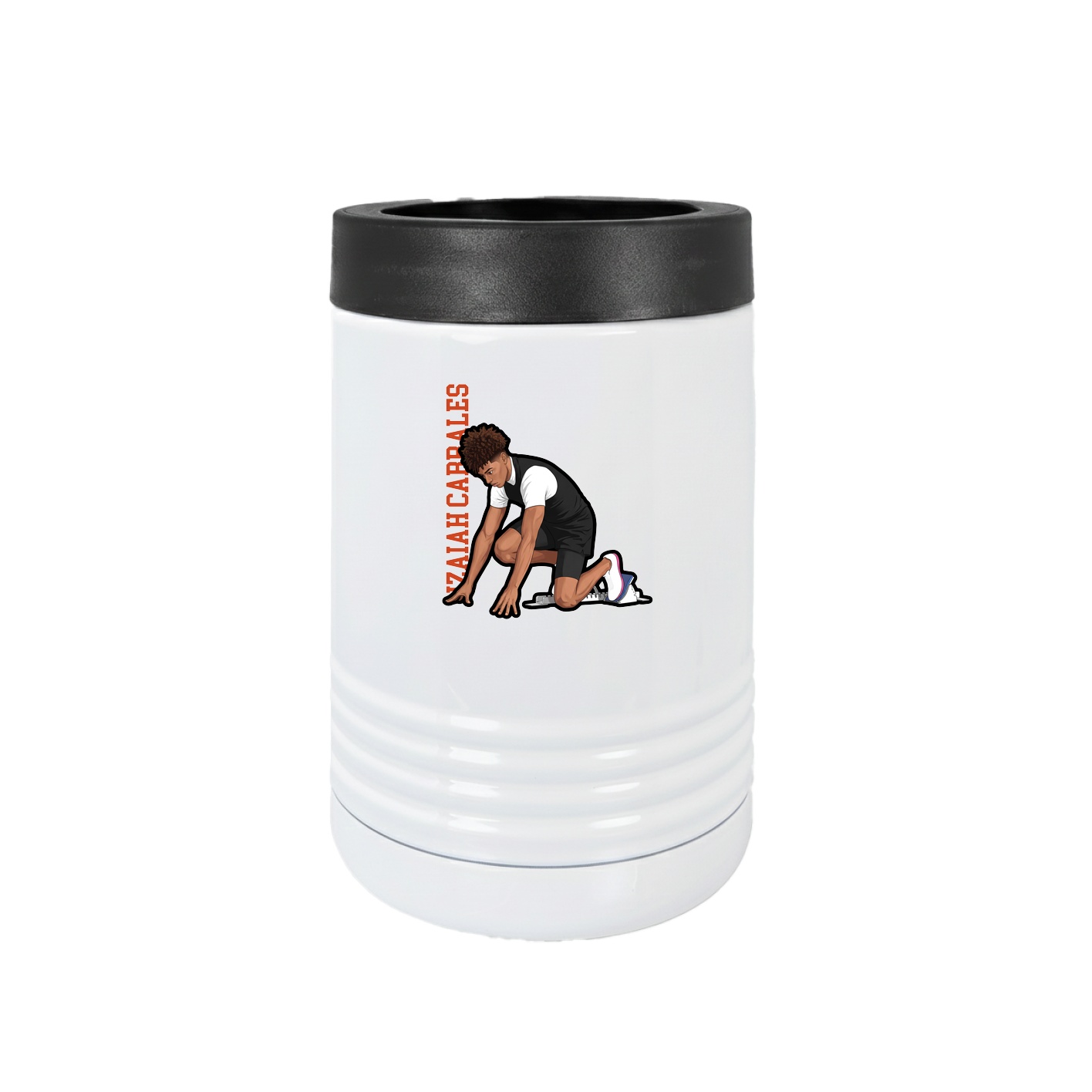 Beverage Holder — Name Vertical in White