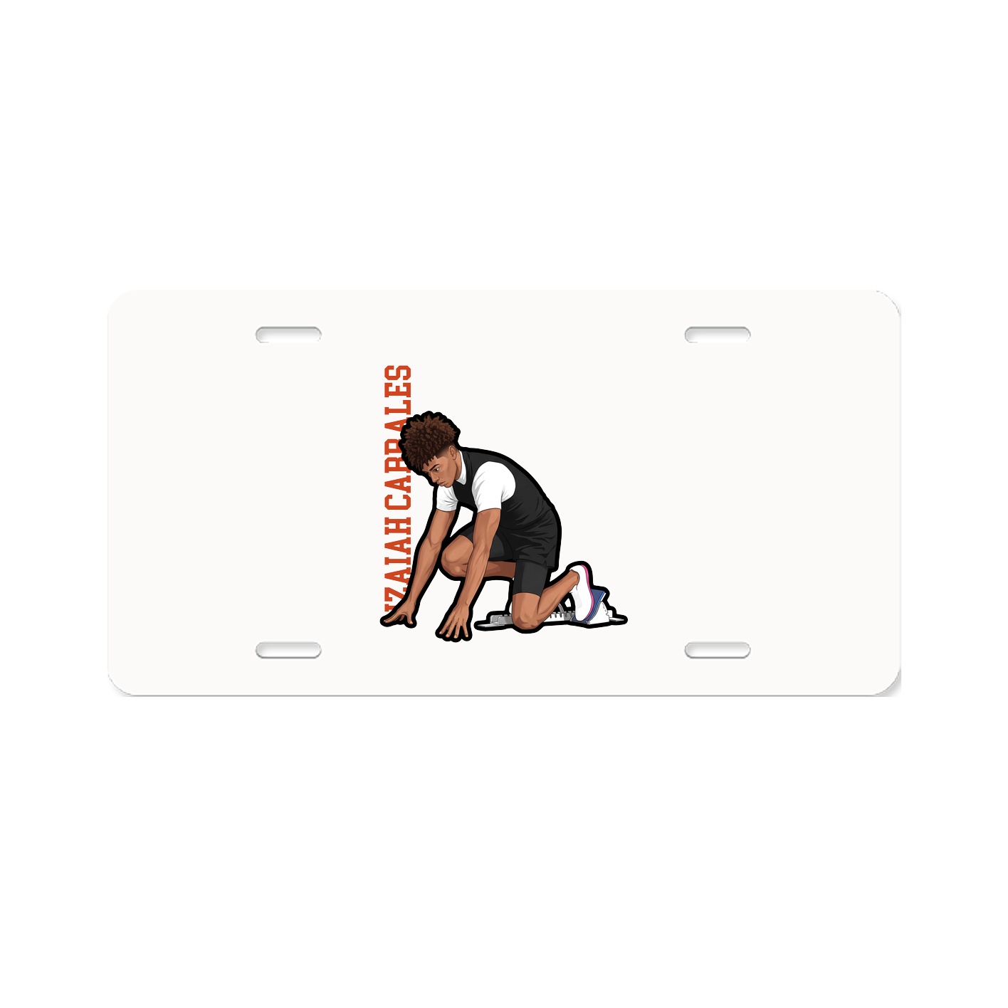 License Plate — Name Vertical in Classic