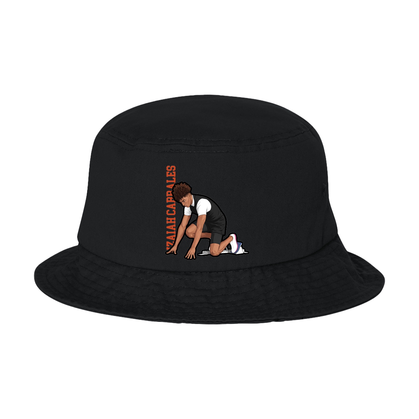 Bucket Cap — Name Vertical in Black