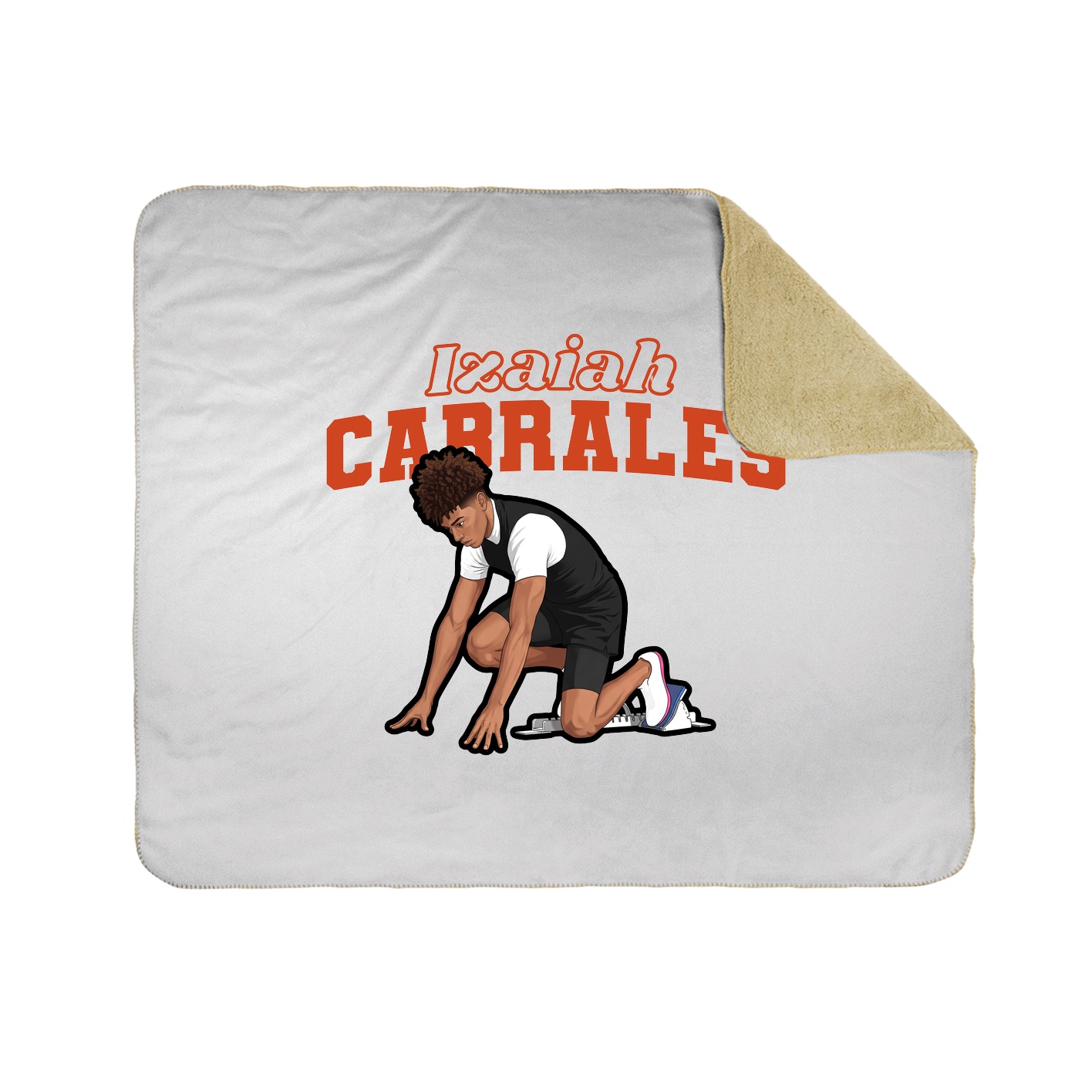 Throw Blanket — Name Arch in White