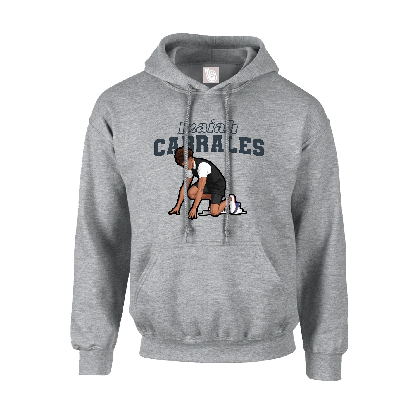 Hoodie — Name Arch in Grey