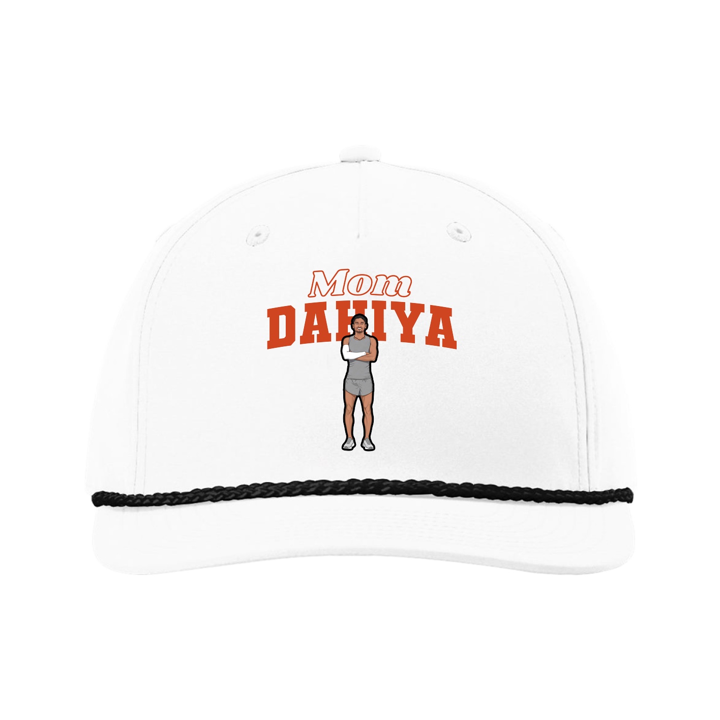 Five-Panel Classic Rope Cap — Mothers Day Block in White