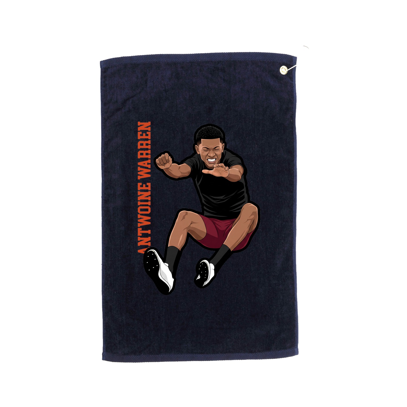 Golf Towel — Name Vertical in Navy