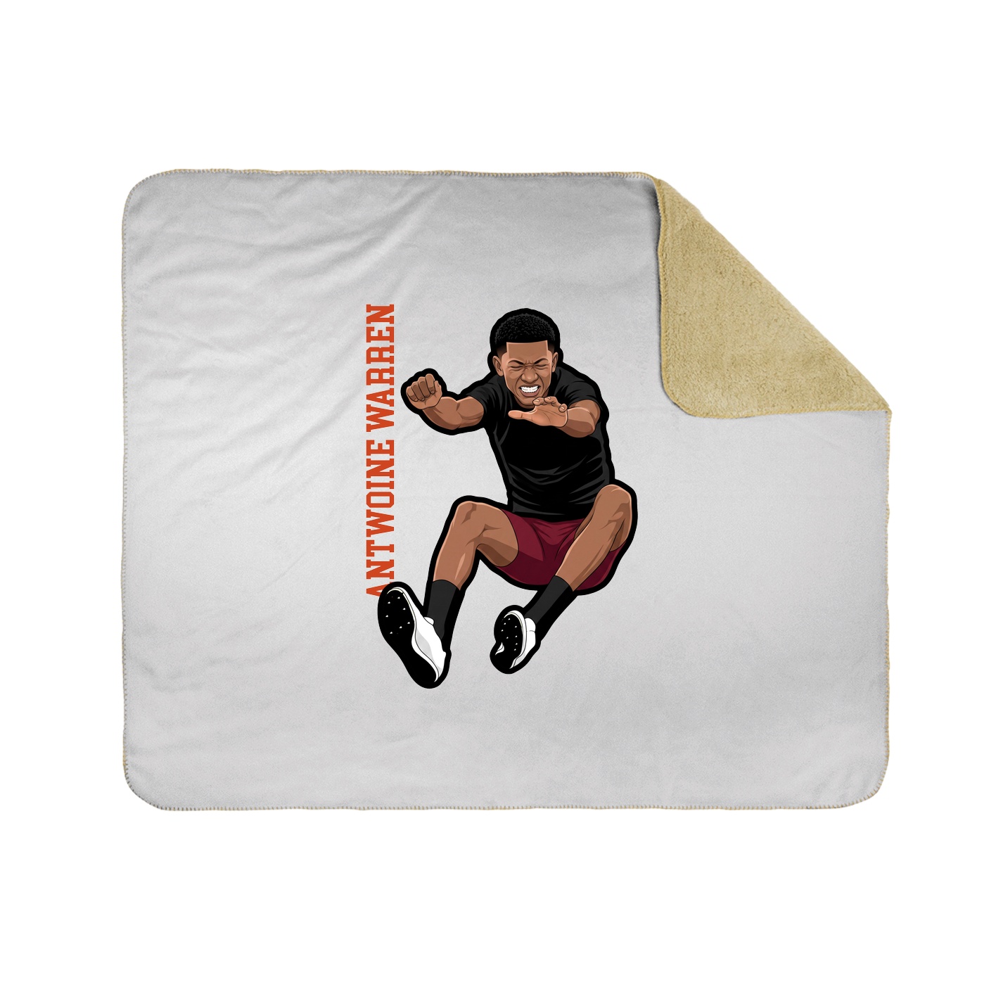 Throw Blanket — Name Vertical in White