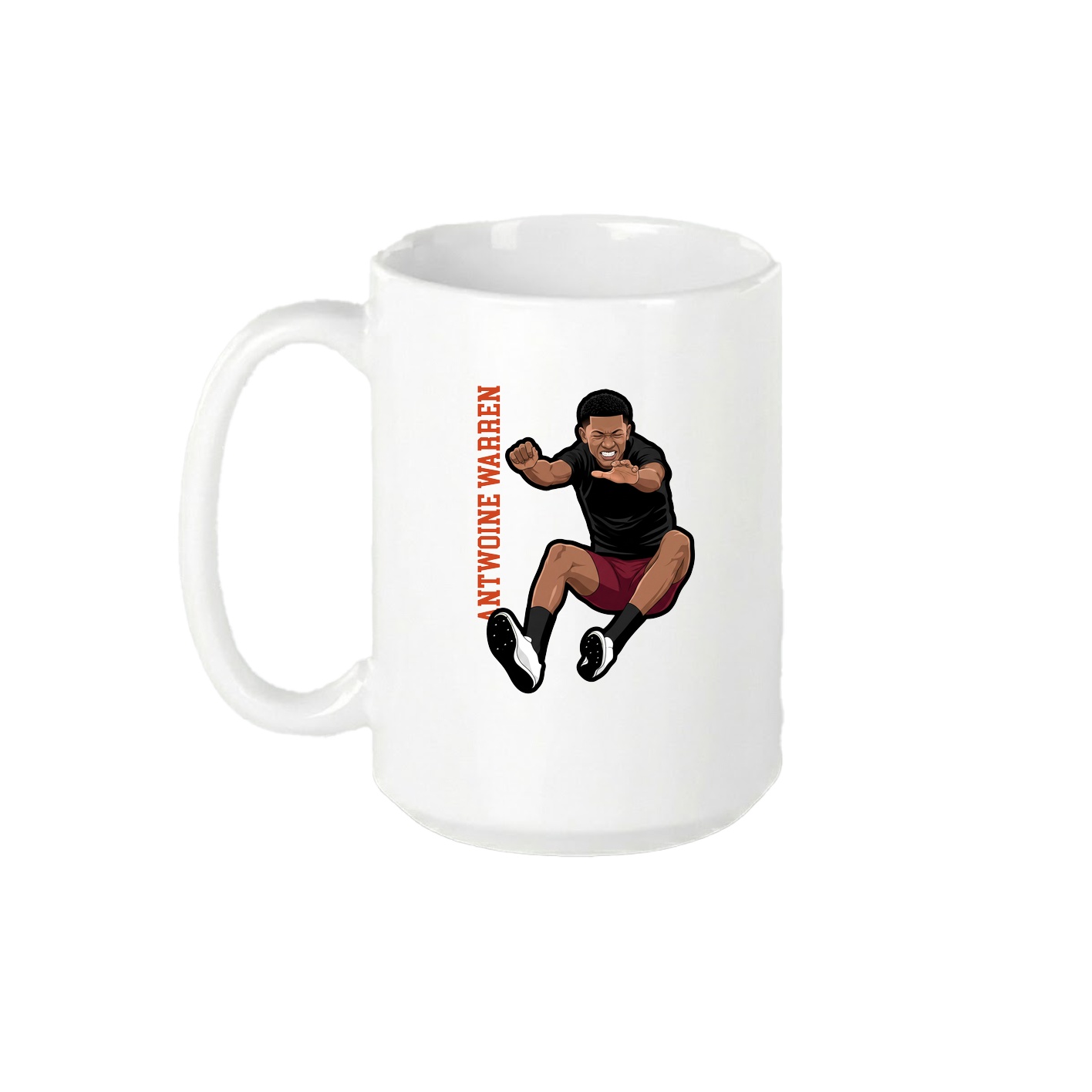 15oz Coffee Mug — Name Vertical in White