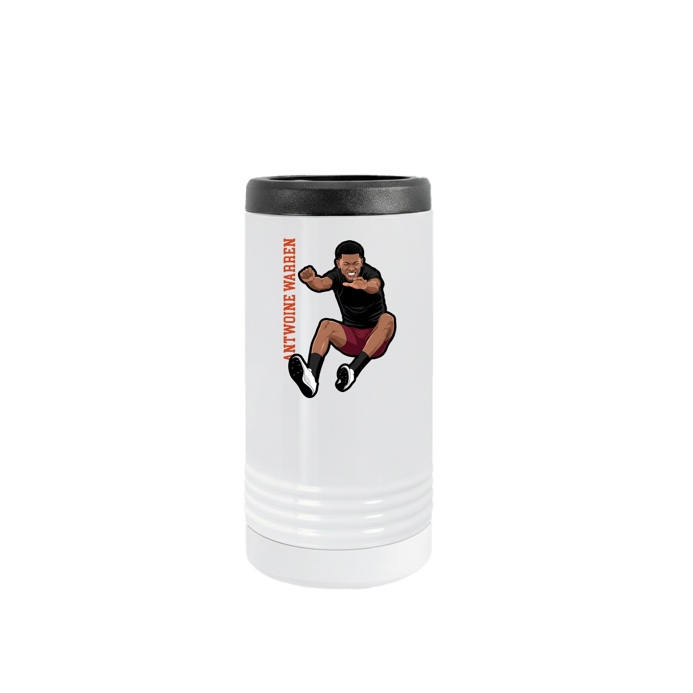 Slim Beverage Holder — Name Vertical in White