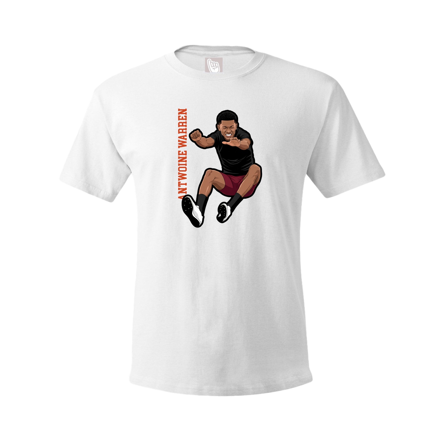 Tee — Name Vertical in White