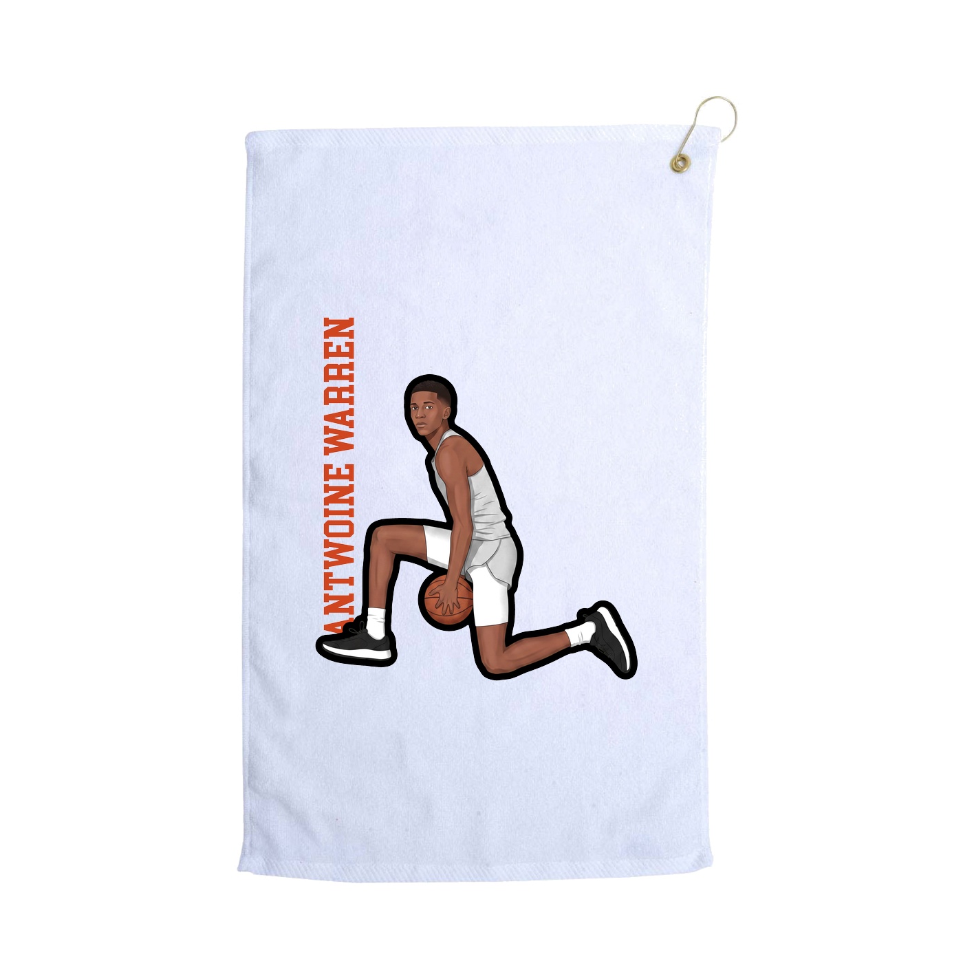Golf Towel — Name Vertical in White