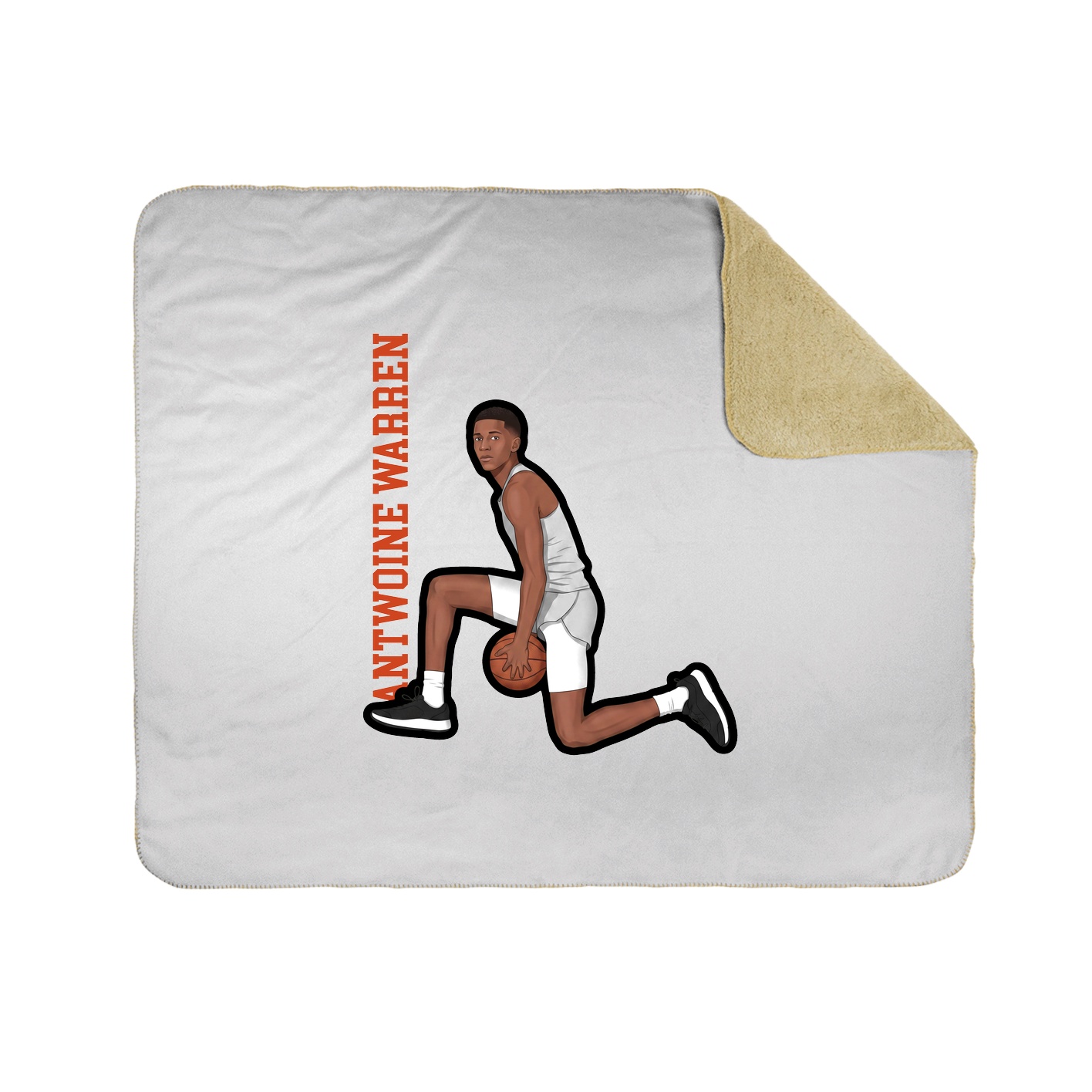 Throw Blanket — Name Vertical in White