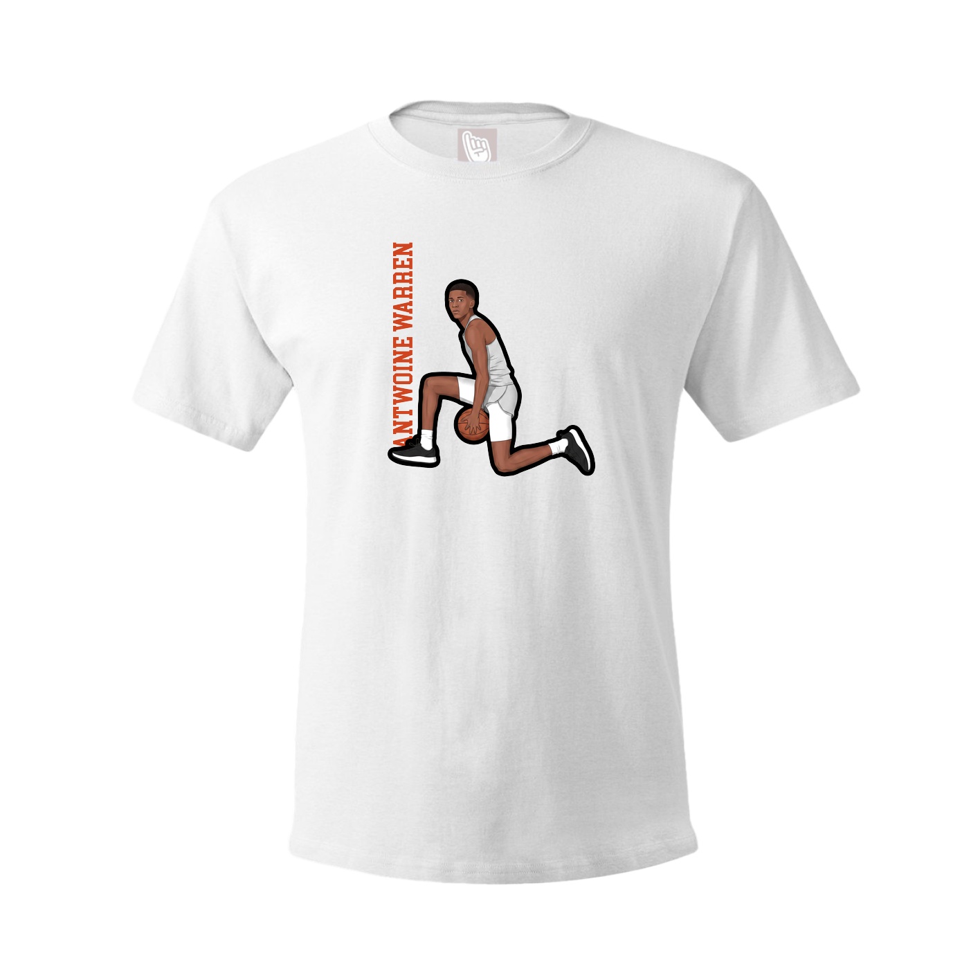 Youth Tee — Name Vertical in White