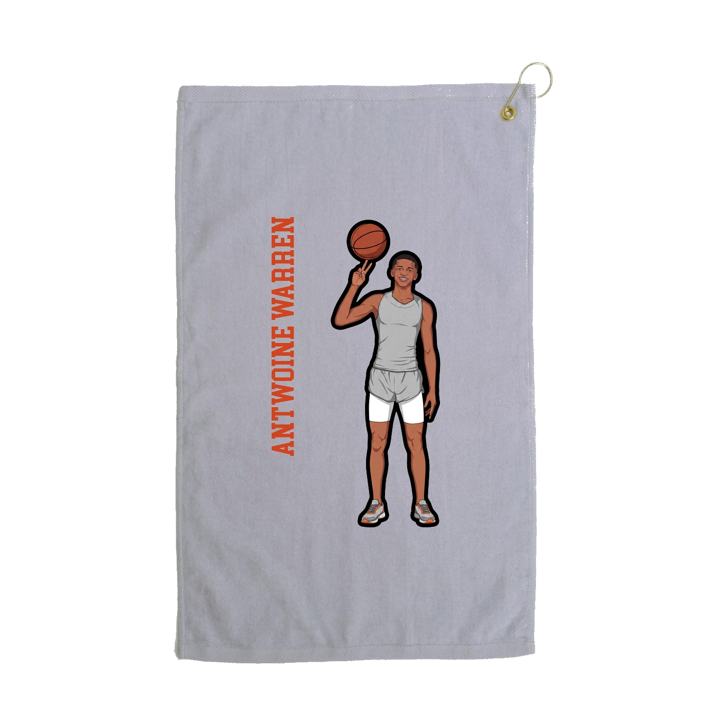 Golf Towel — Name Vertical in Grey