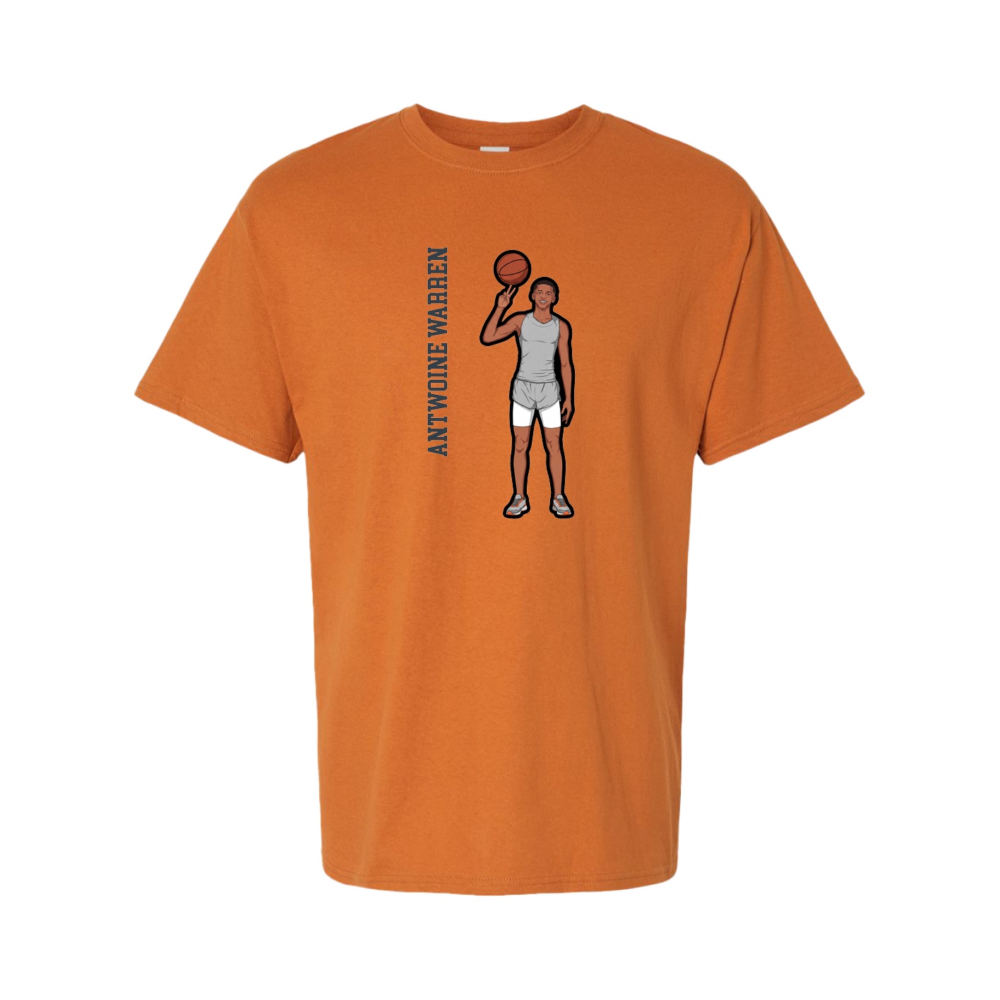 Tee — Name Vertical in Orange