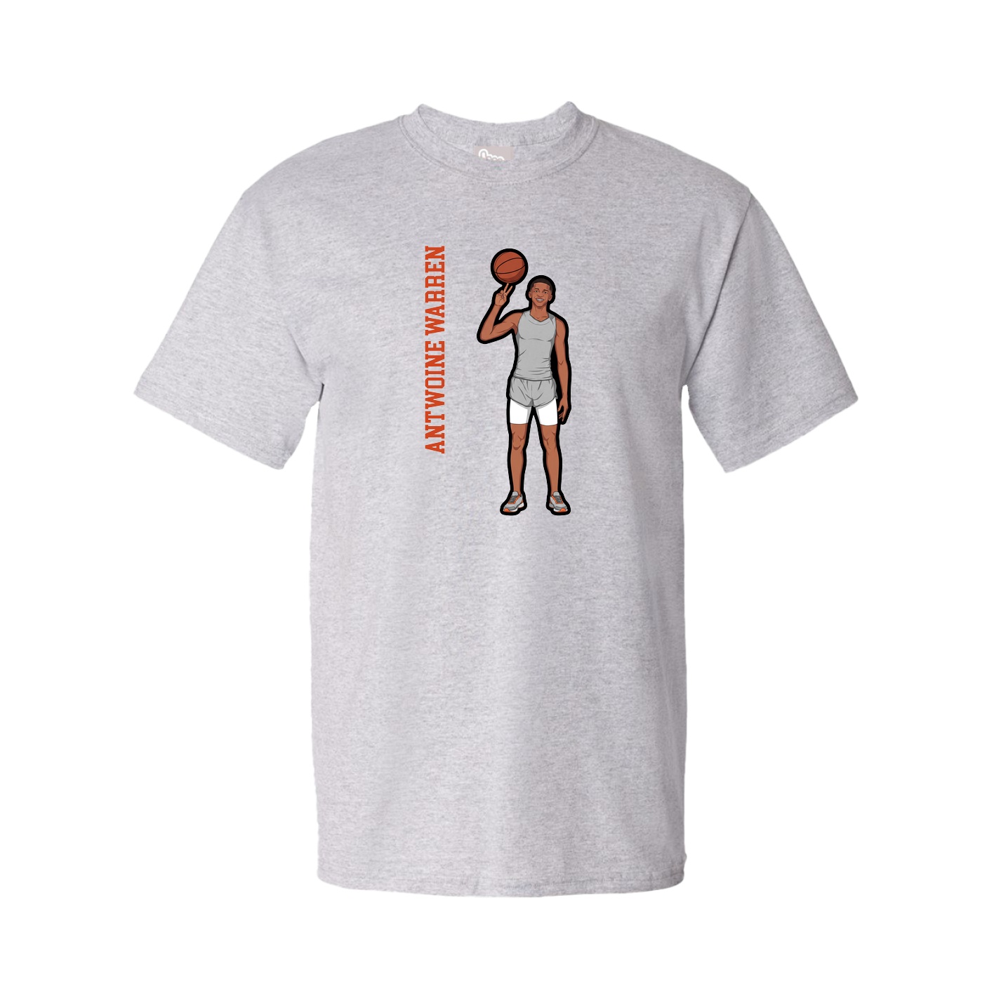Tee — Name Vertical in Grey