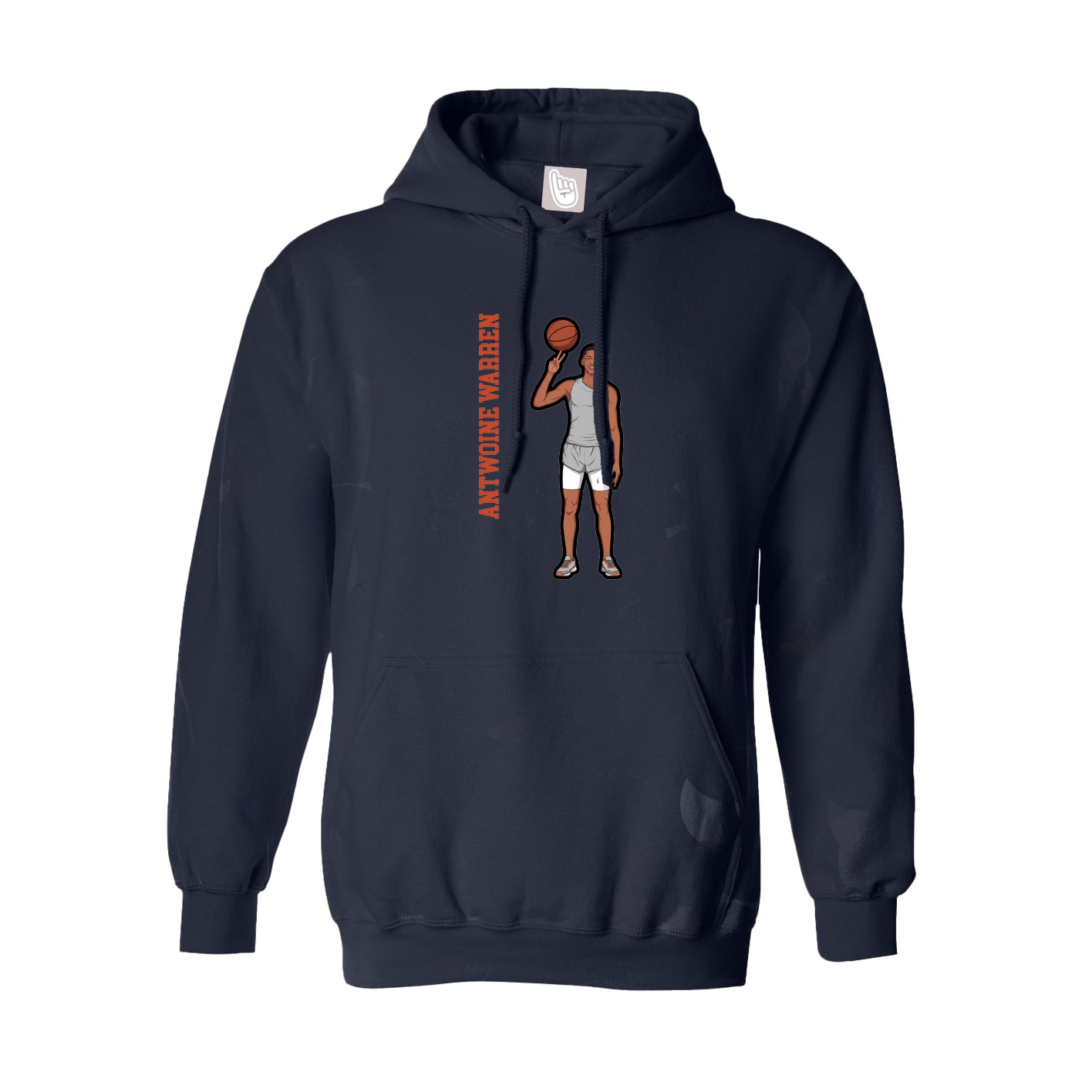 Hoodie — Name Vertical in Navy