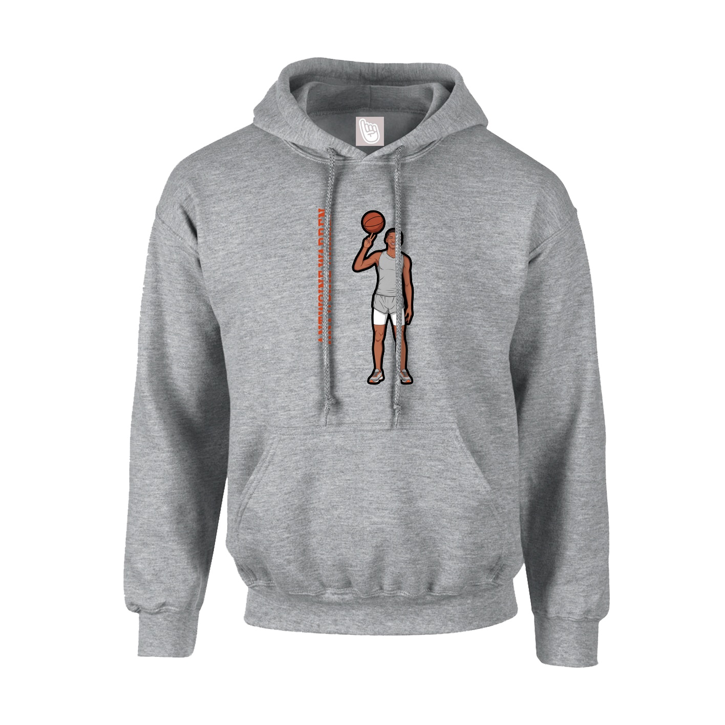 Hoodie — Name Vertical in Grey